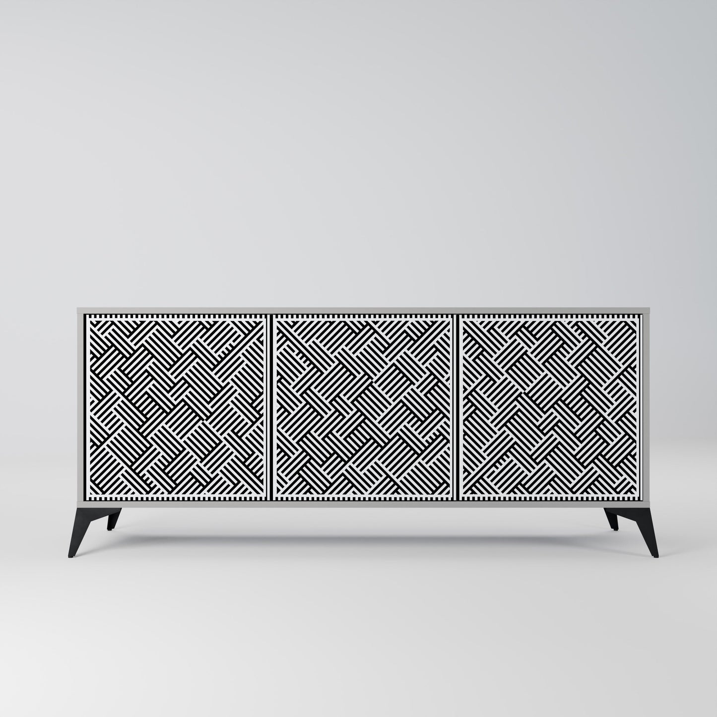Credenza a 3 ante TEMPORARY SEQUENCE in finitura grigia