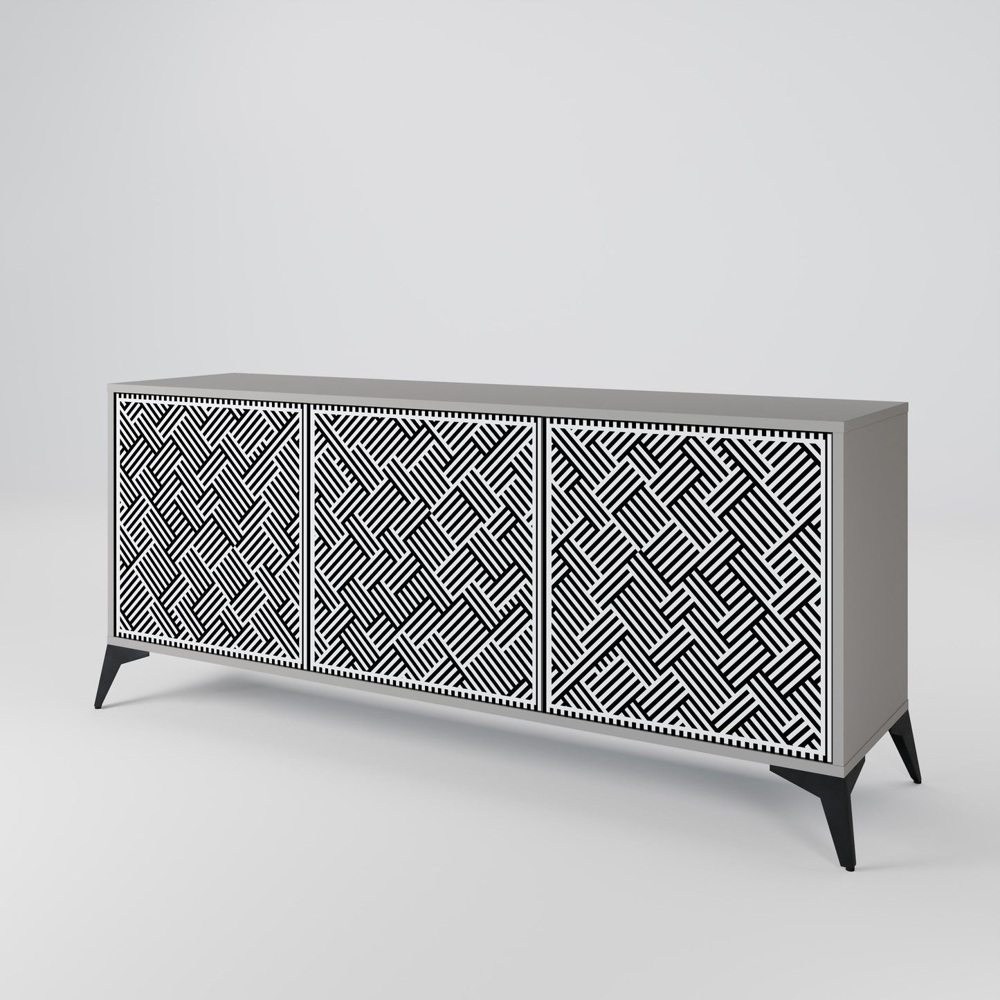 Credenza a 3 ante TEMPORARY SEQUENCE in finitura grigia