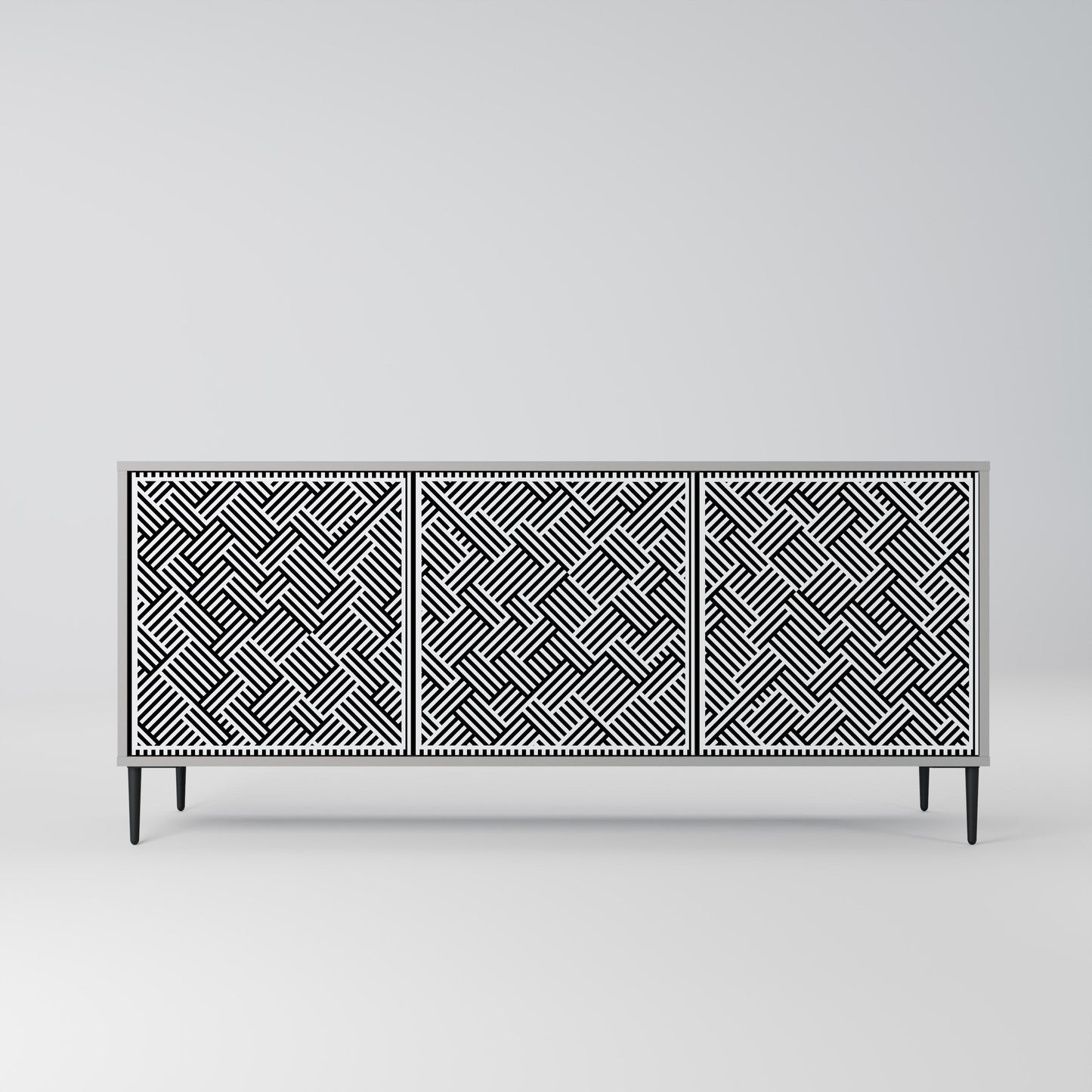Credenza a 3 ante TEMPORARY SEQUENCE in finitura grigia