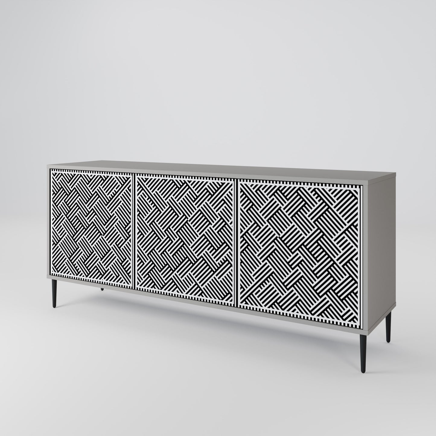 Credenza a 3 ante TEMPORARY SEQUENCE in finitura grigia
