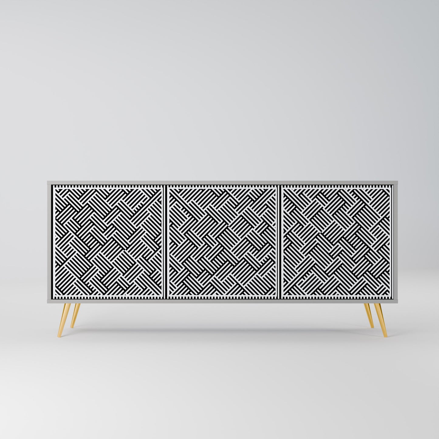 Credenza a 3 ante TEMPORARY SEQUENCE in finitura grigia