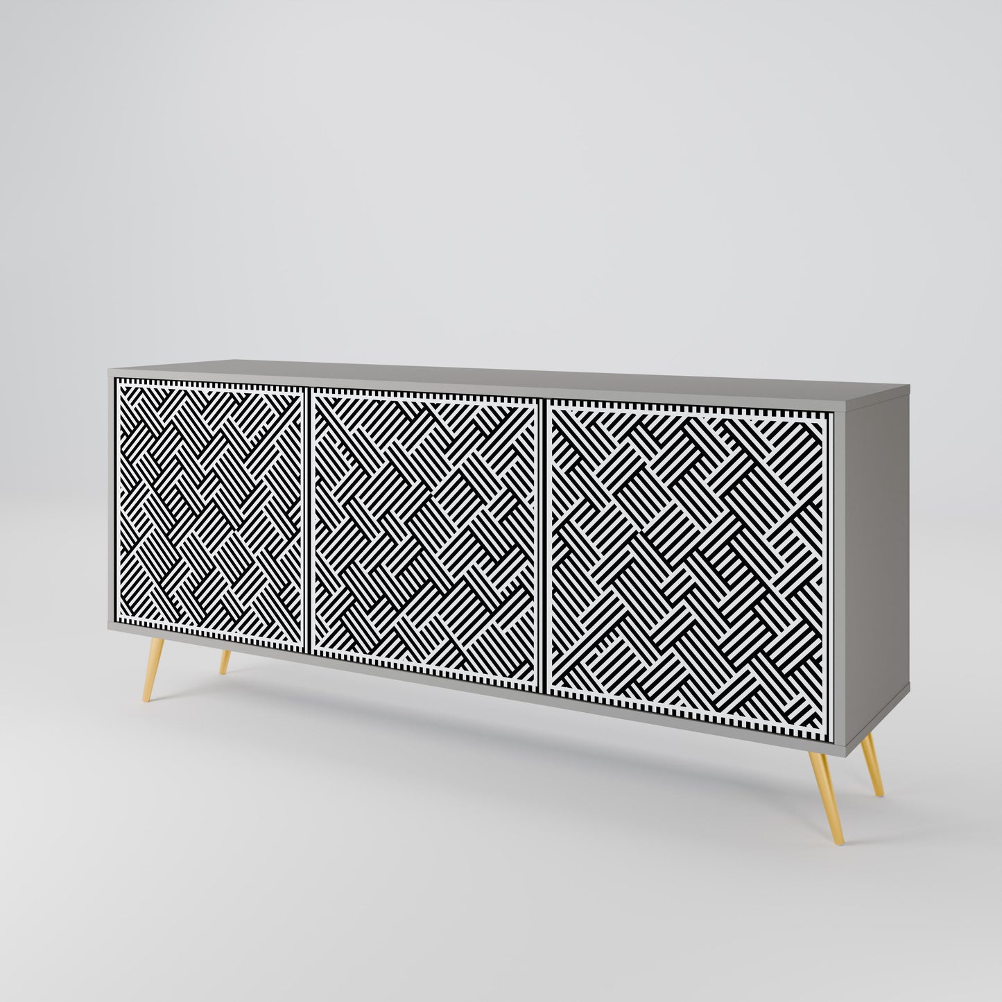 Credenza a 3 ante TEMPORARY SEQUENCE in finitura grigia