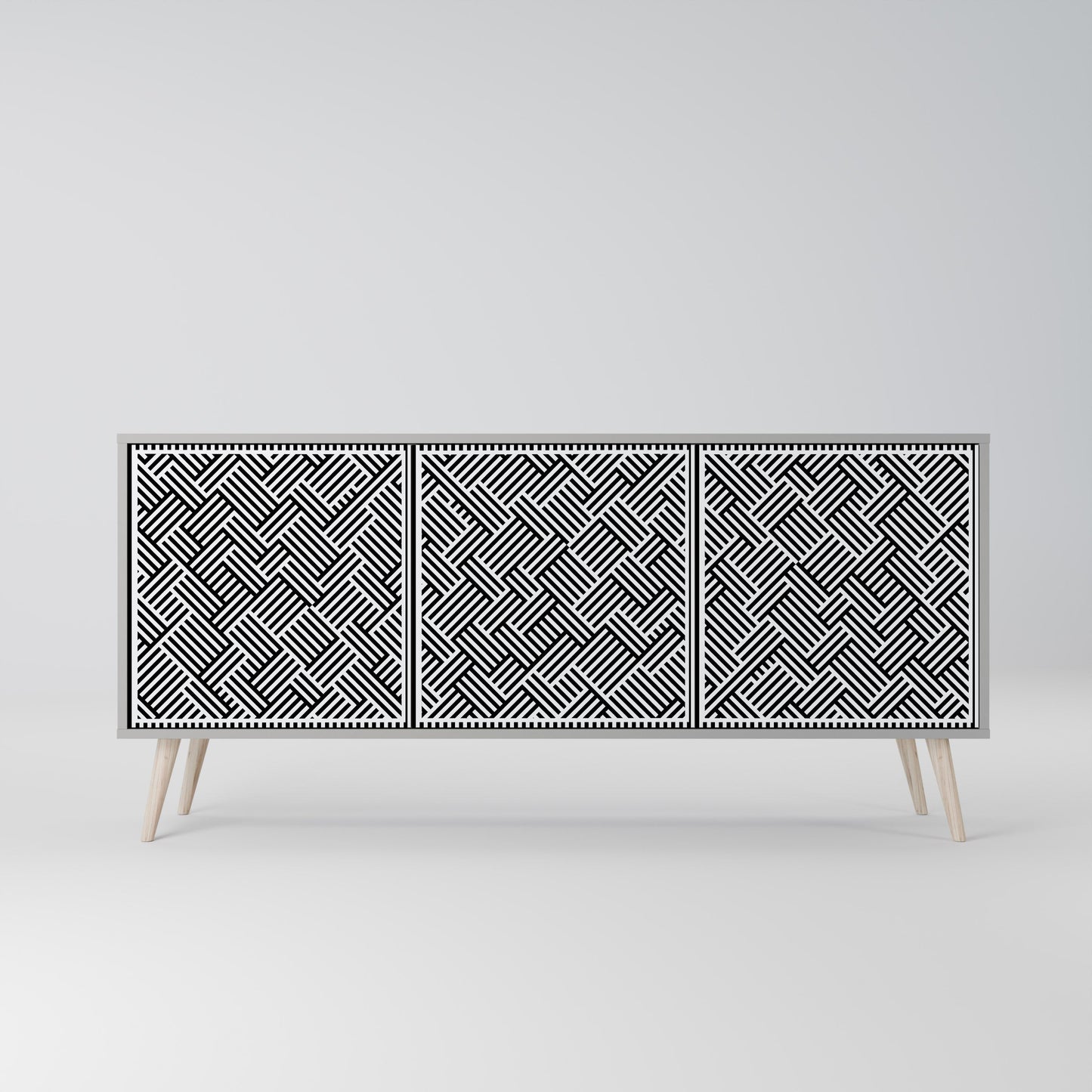Credenza a 3 ante TEMPORARY SEQUENCE in finitura grigia