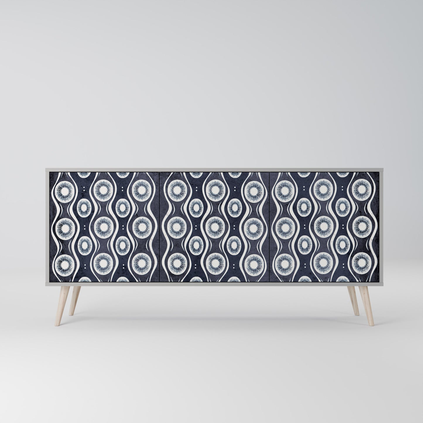 GRAPHITE EYES 3-Door Sideboard in Grey Finish