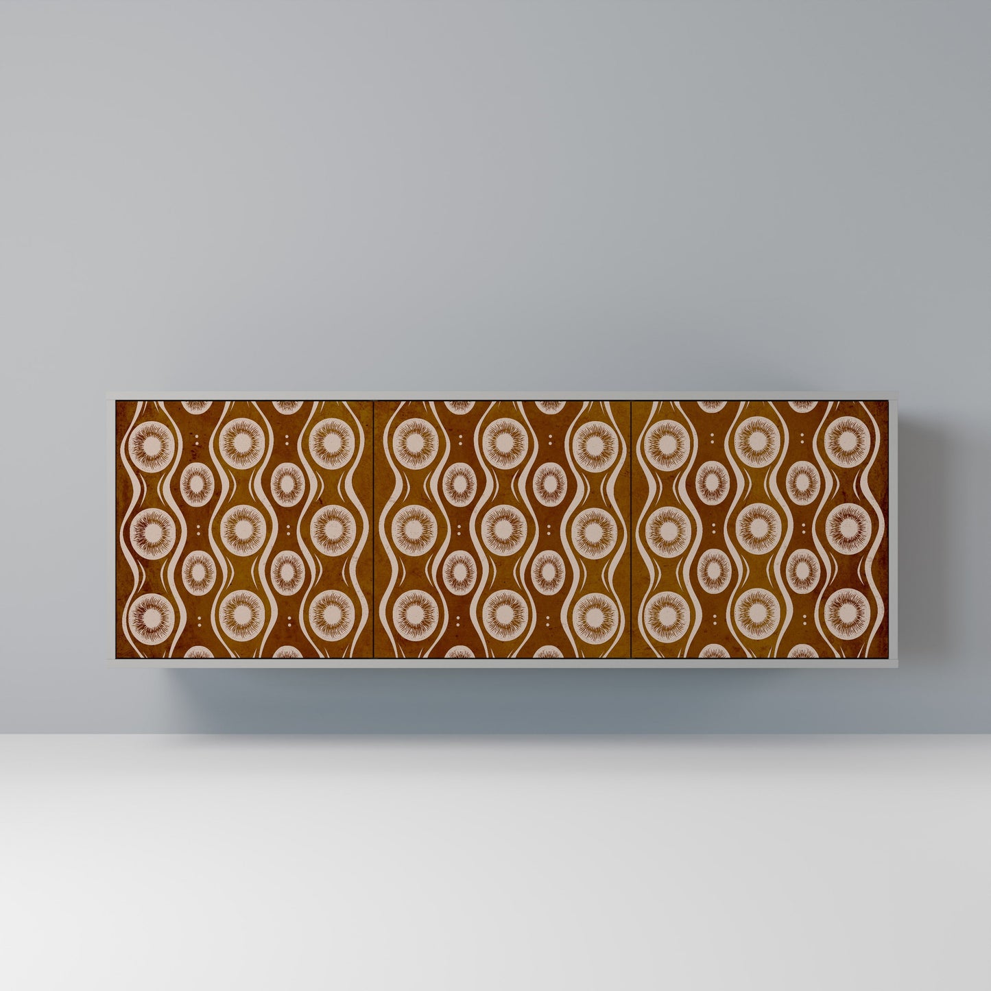 BROWN EYES 3-Door Sideboard in Grey Finish
