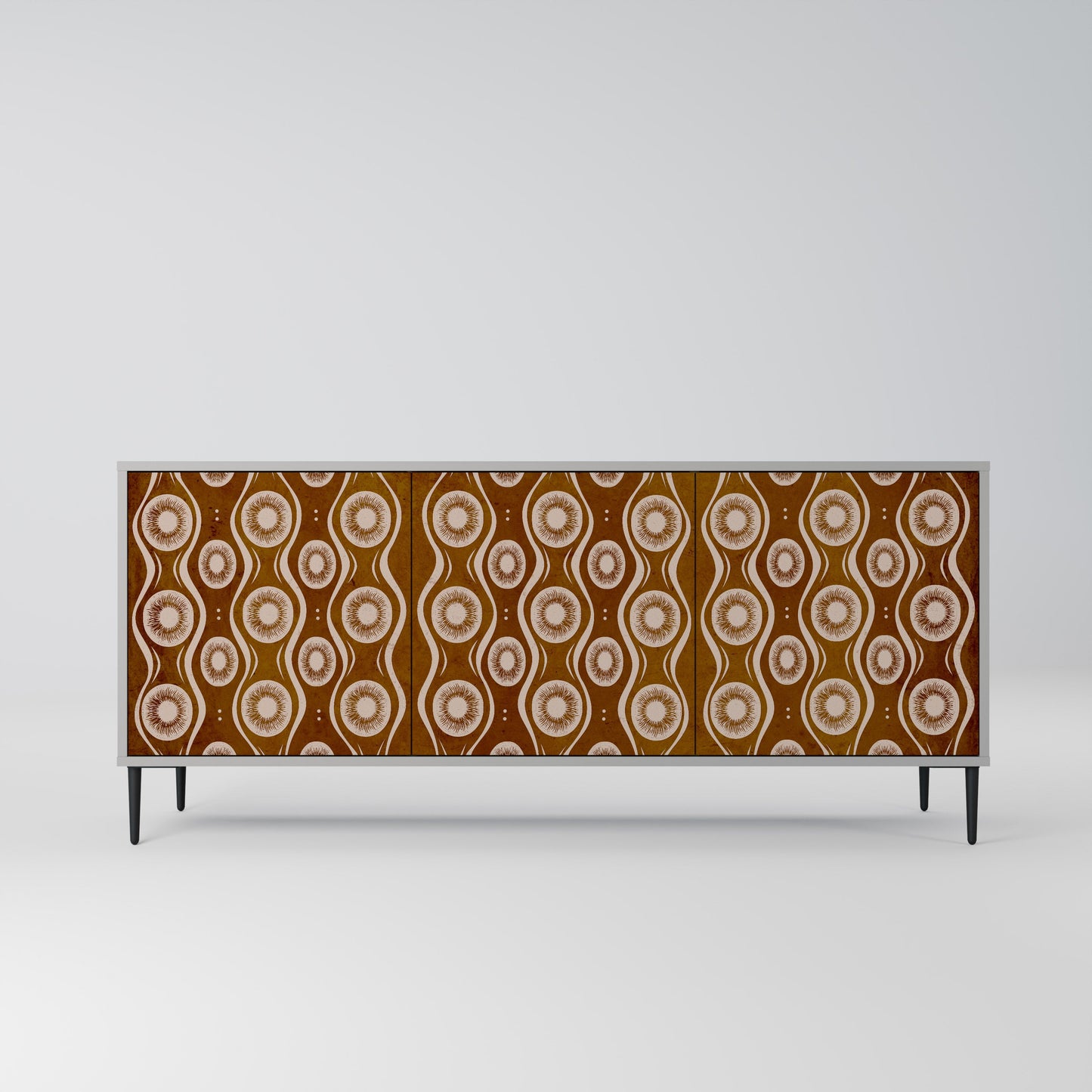 BROWN EYES 3-Door Sideboard in Grey Finish