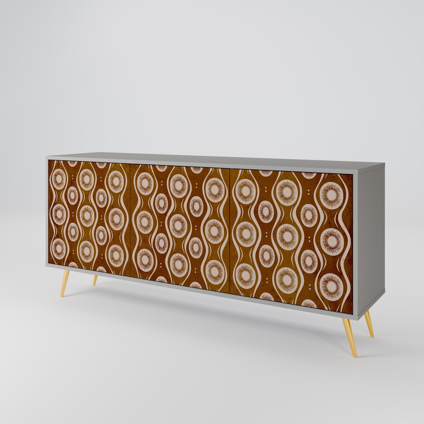 BROWN EYES 3-Door Sideboard in Grey Finish