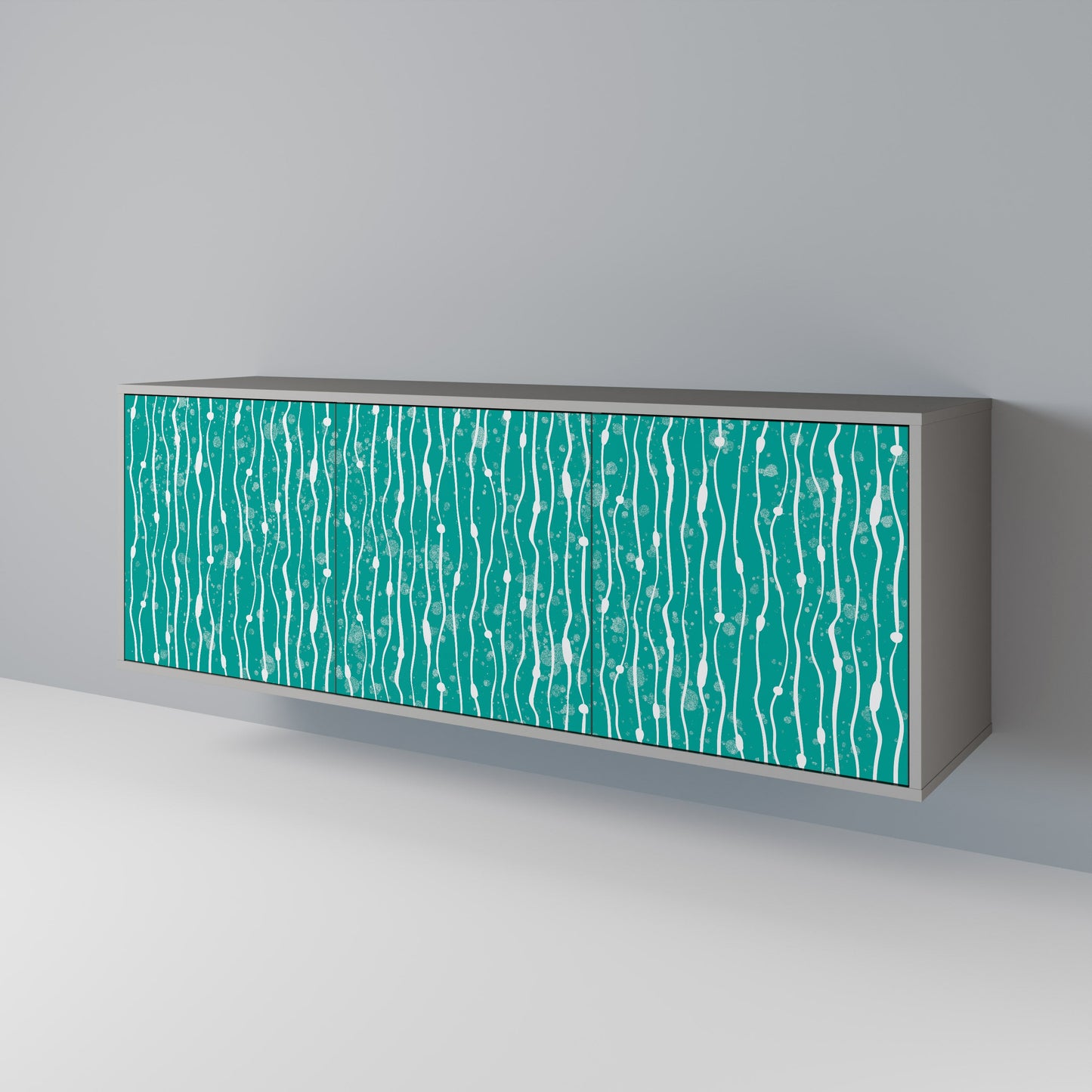 Credenza a 3 ante TURQUOISE RAIN in finitura grigia