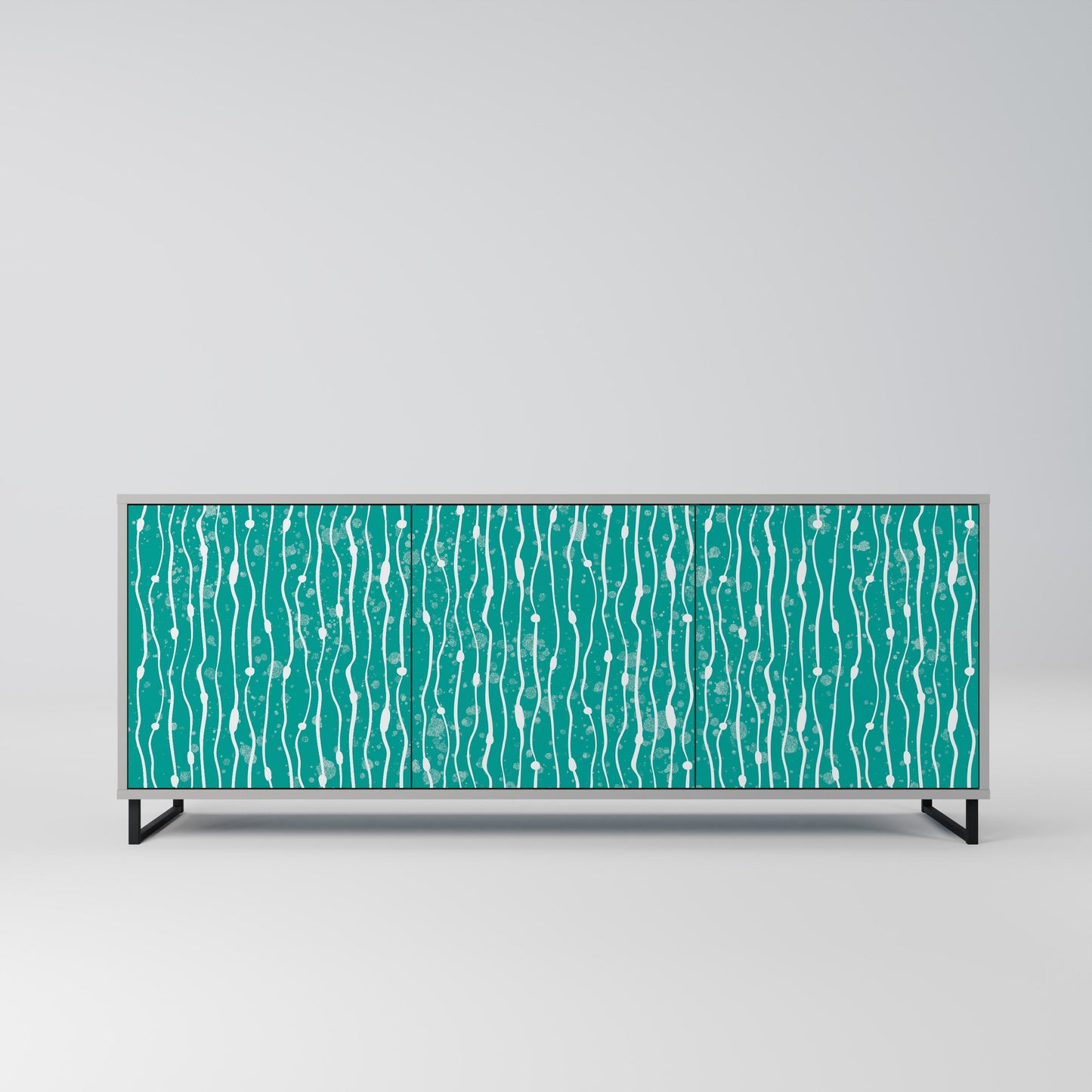 Credenza a 3 ante TURQUOISE RAIN in finitura grigia