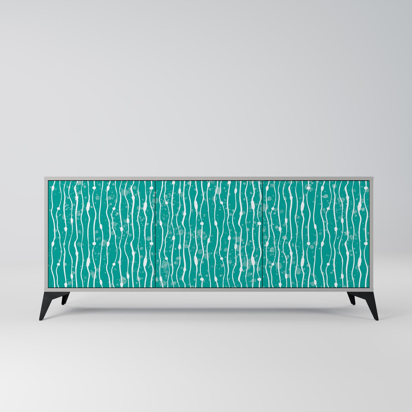 Credenza a 3 ante TURQUOISE RAIN in finitura grigia