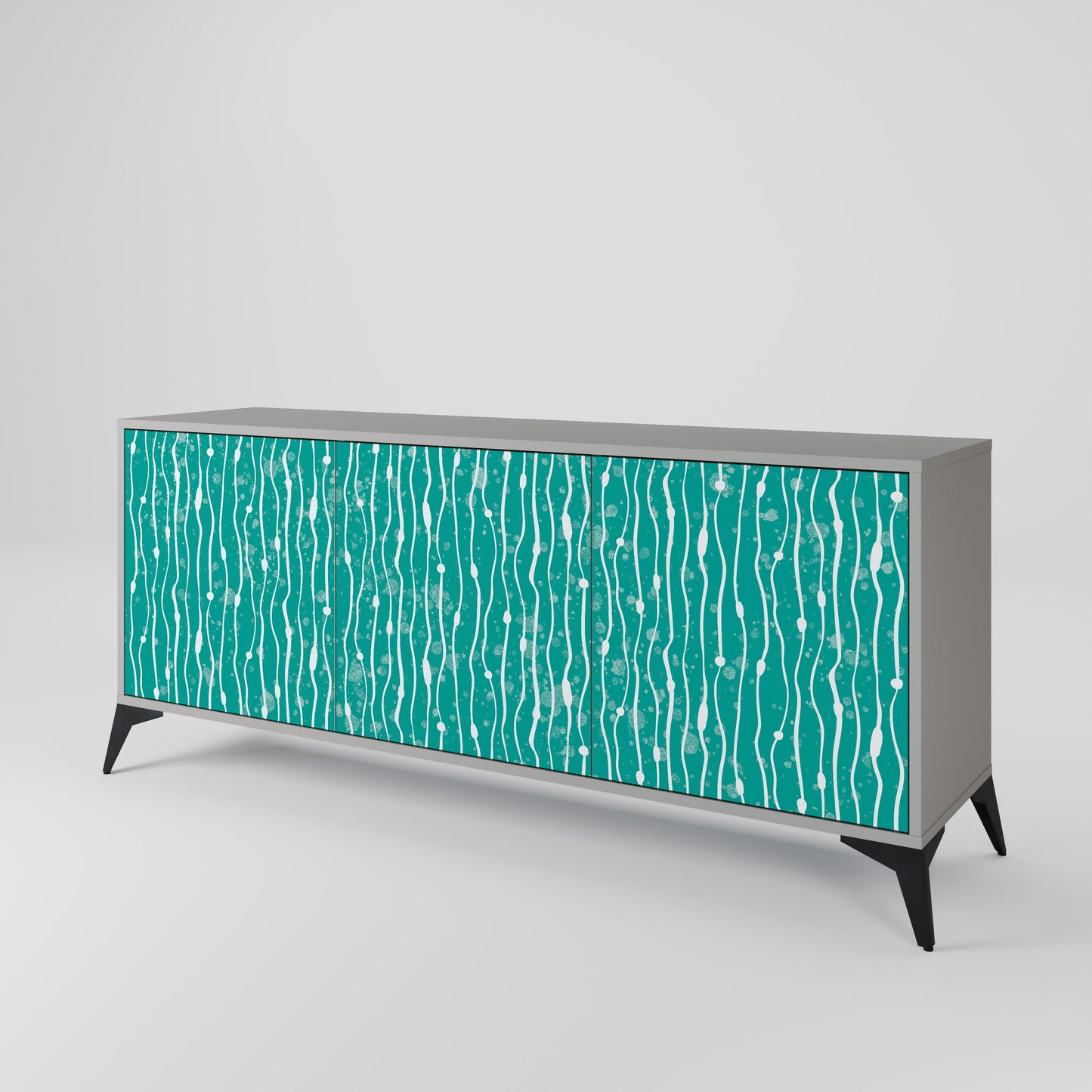 Credenza a 3 ante TURQUOISE RAIN in finitura grigia