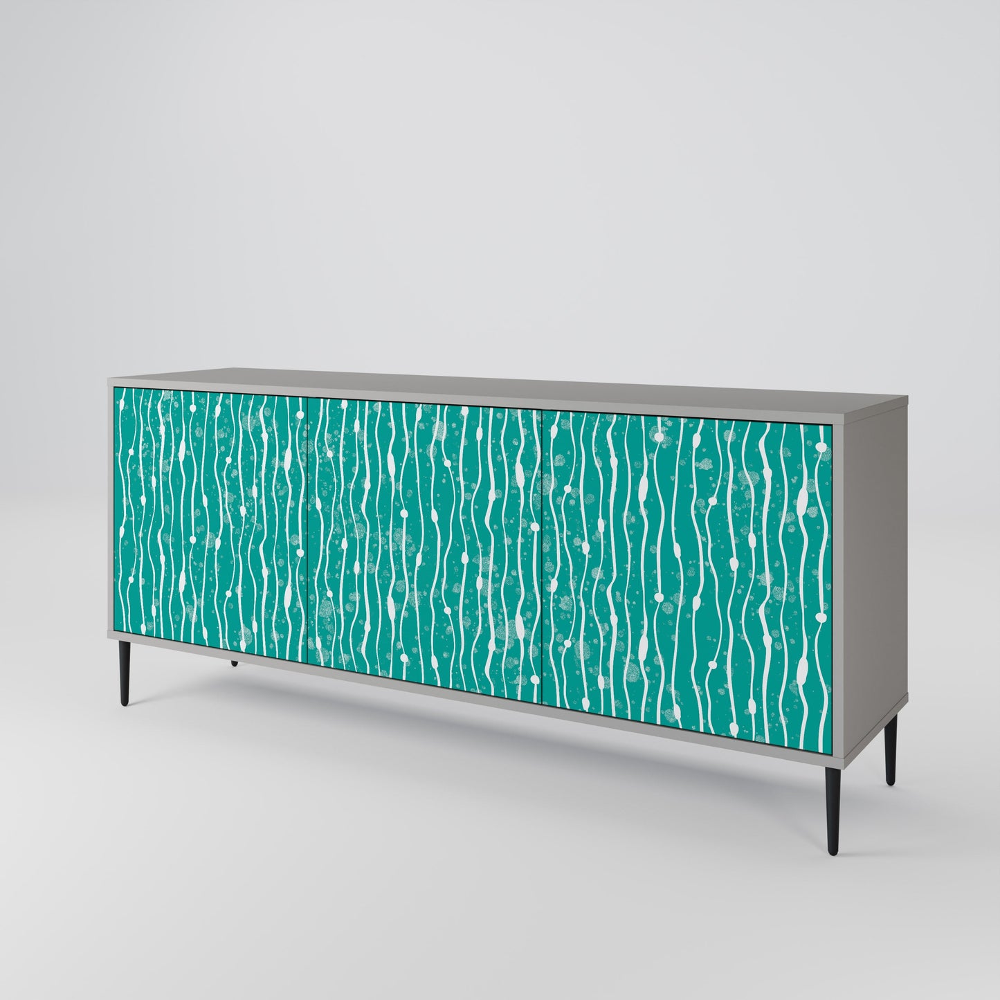 Credenza a 3 ante TURQUOISE RAIN in finitura grigia