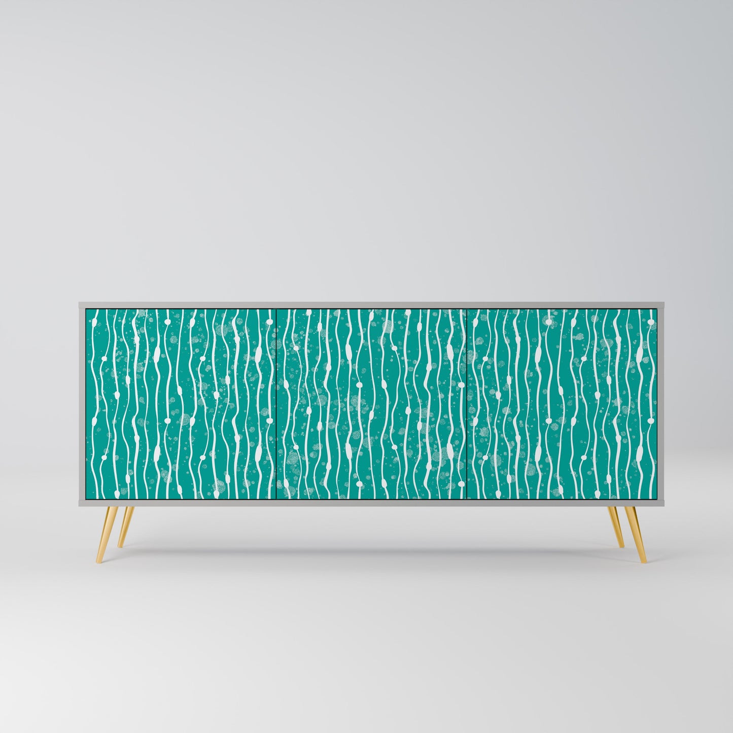 Credenza a 3 ante TURQUOISE RAIN in finitura grigia