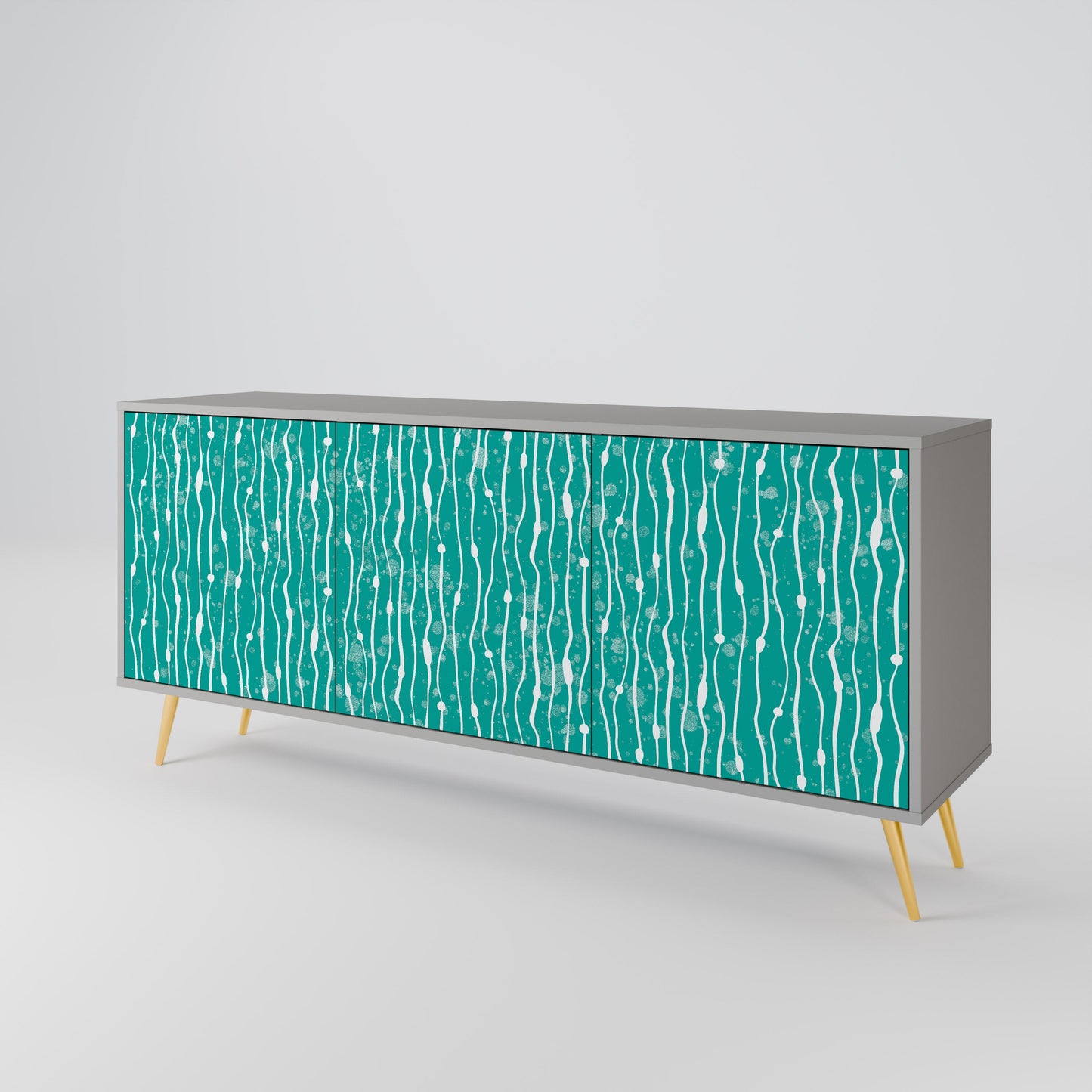 Credenza a 3 ante TURQUOISE RAIN in finitura grigia