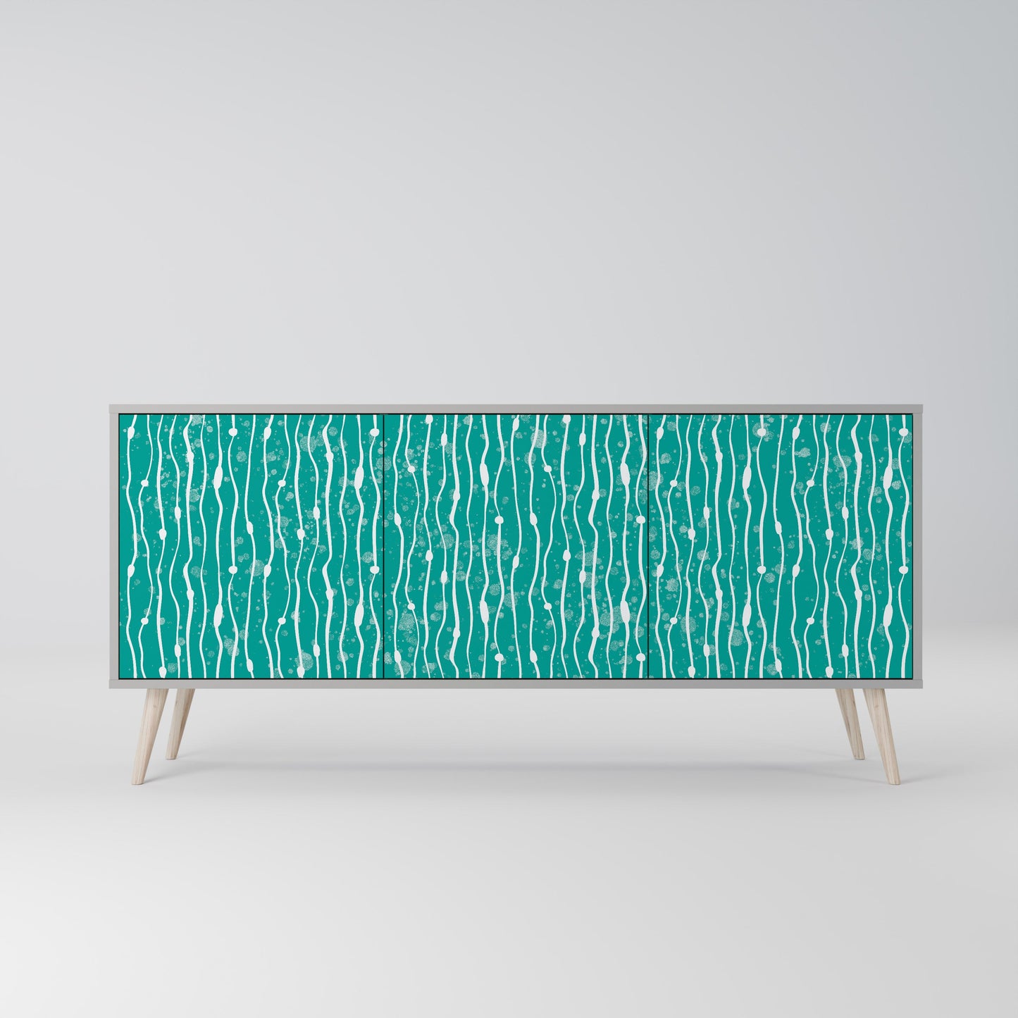 Credenza a 3 ante TURQUOISE RAIN in finitura grigia