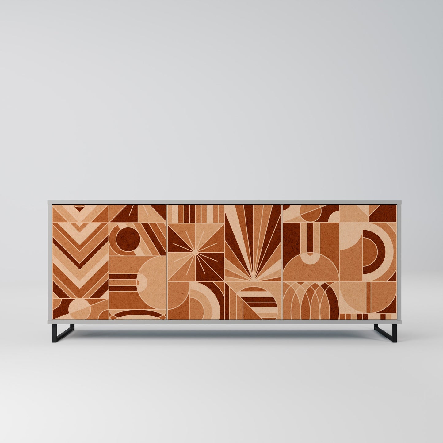 Credenza PRISM MOSAIC a 3 ante in finitura grigia
