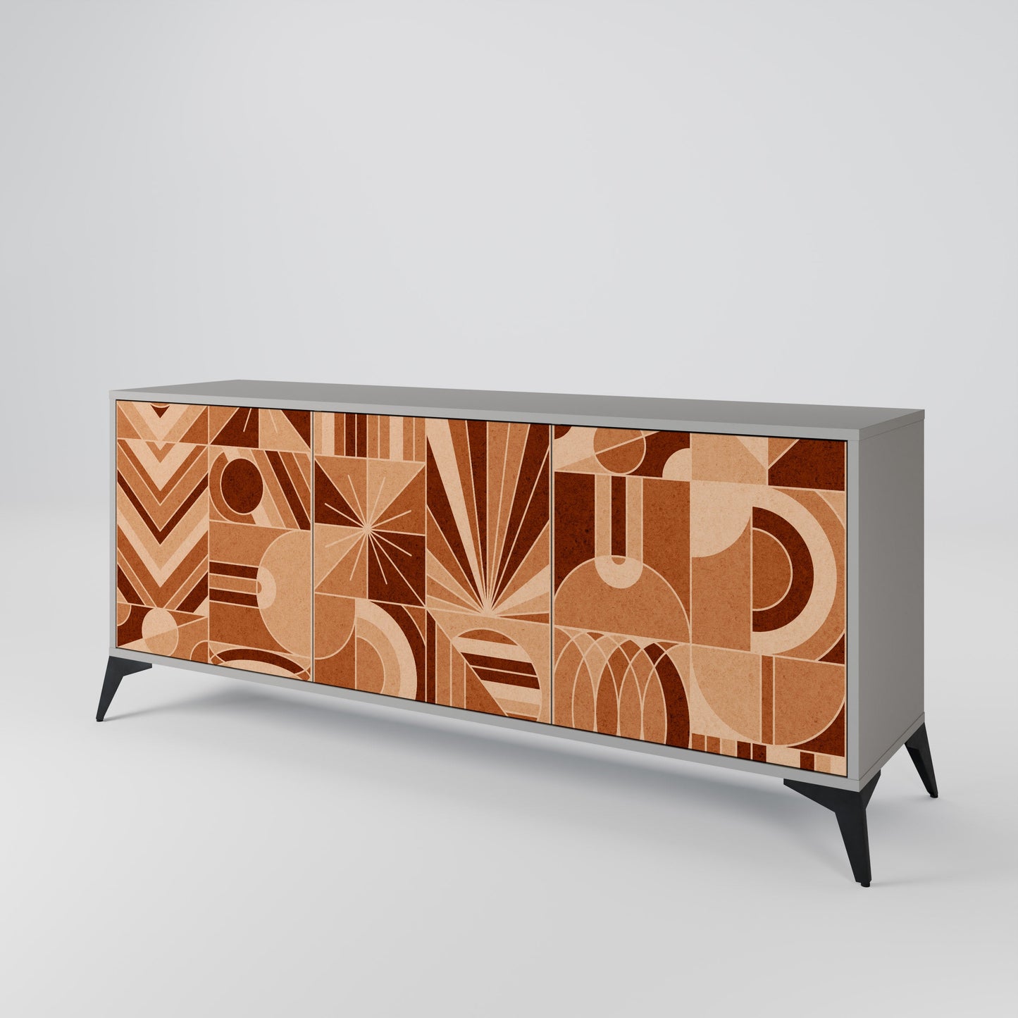 Credenza PRISM MOSAIC a 3 ante in finitura grigia