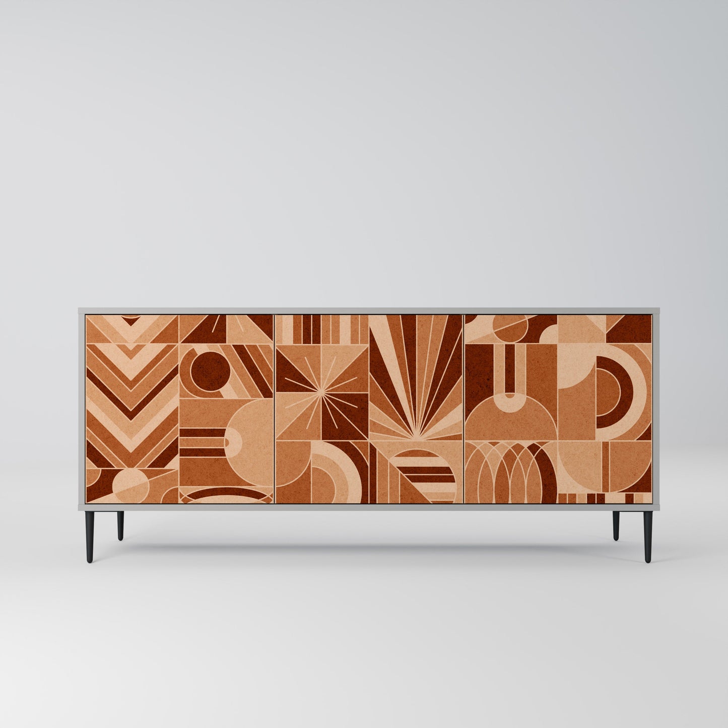 Credenza PRISM MOSAIC a 3 ante in finitura grigia