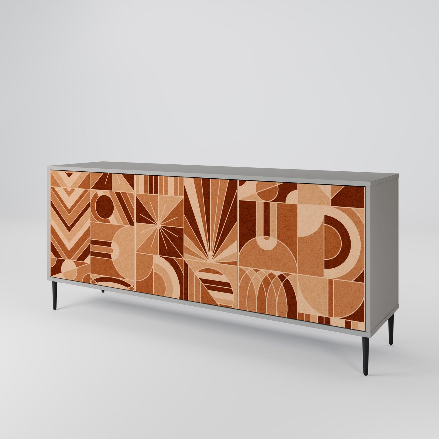Credenza PRISM MOSAIC a 3 ante in finitura grigia