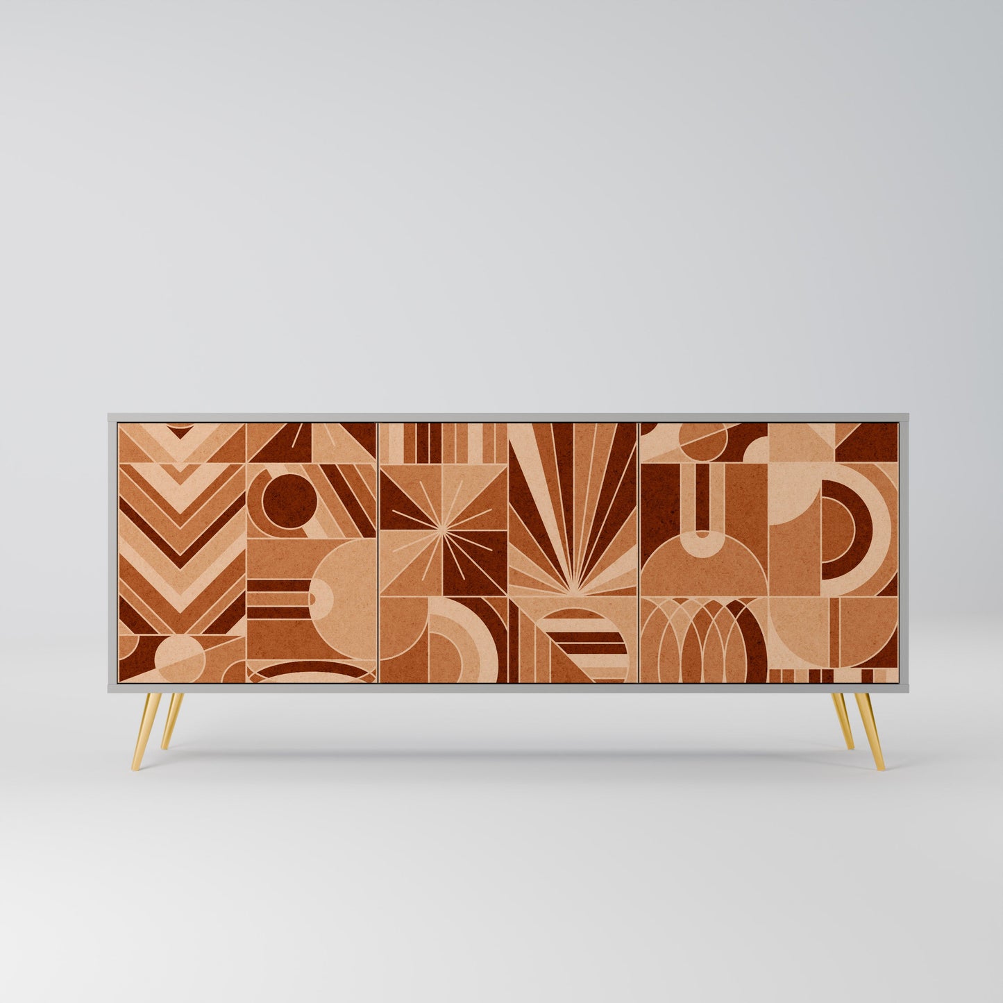 Credenza PRISM MOSAIC a 3 ante in finitura grigia