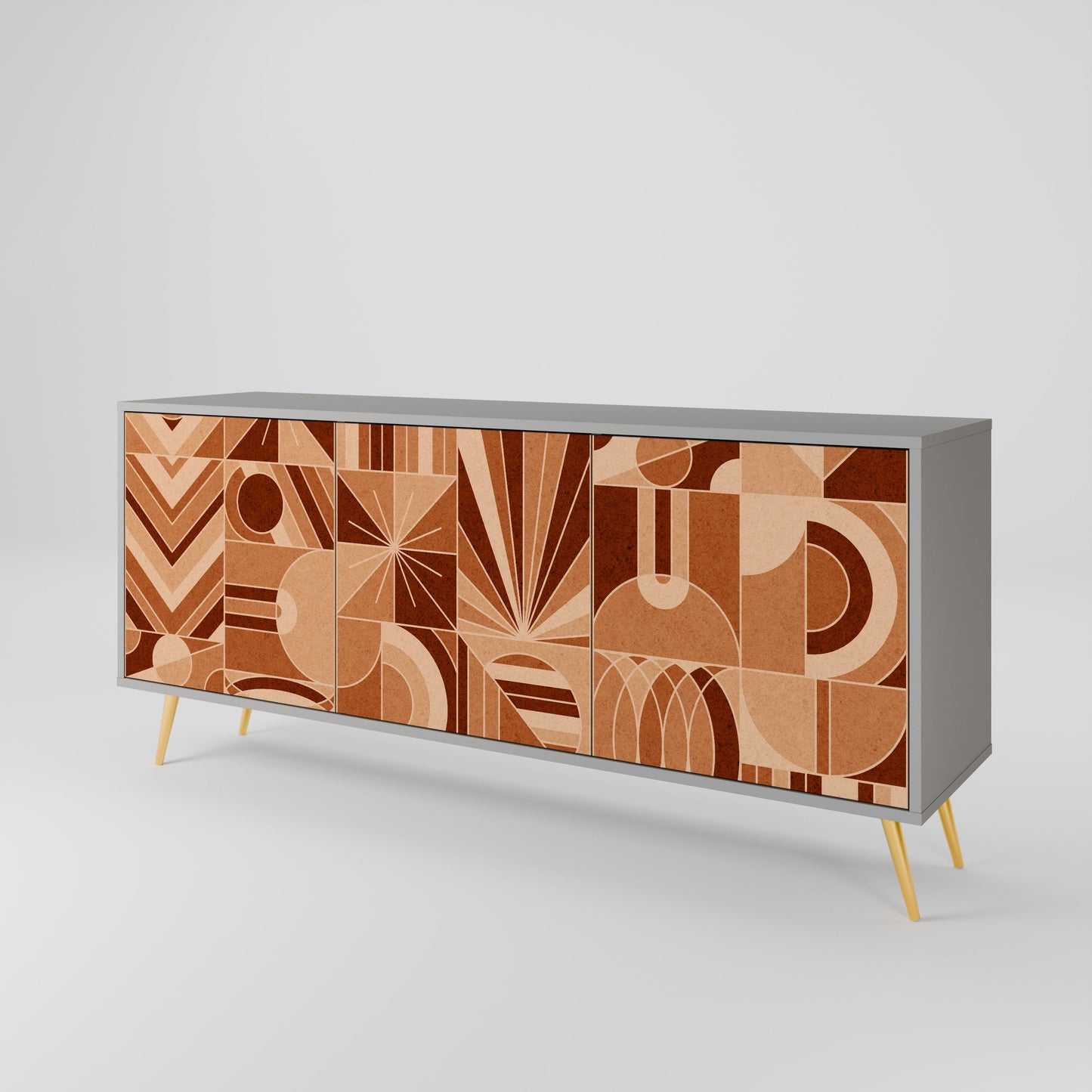 Credenza PRISM MOSAIC a 3 ante in finitura grigia