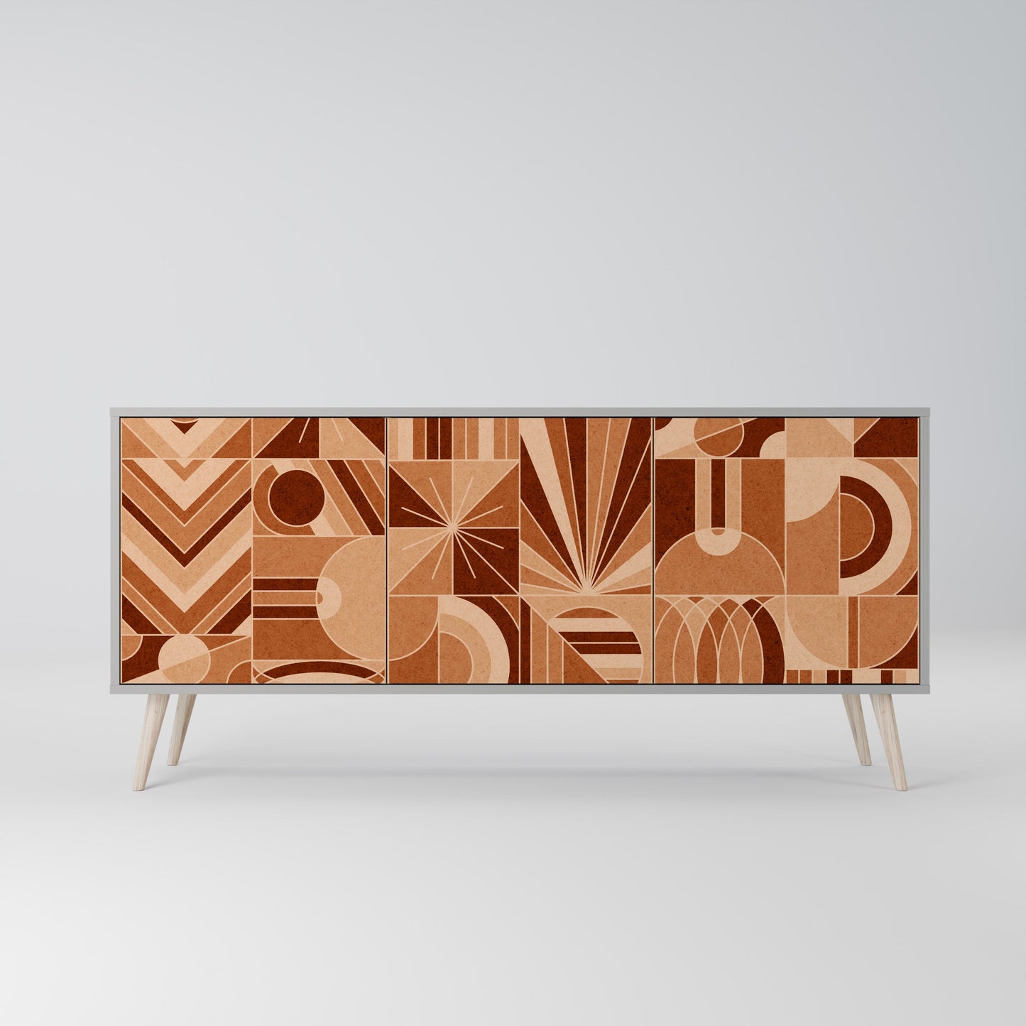 Credenza PRISM MOSAIC a 3 ante in finitura grigia