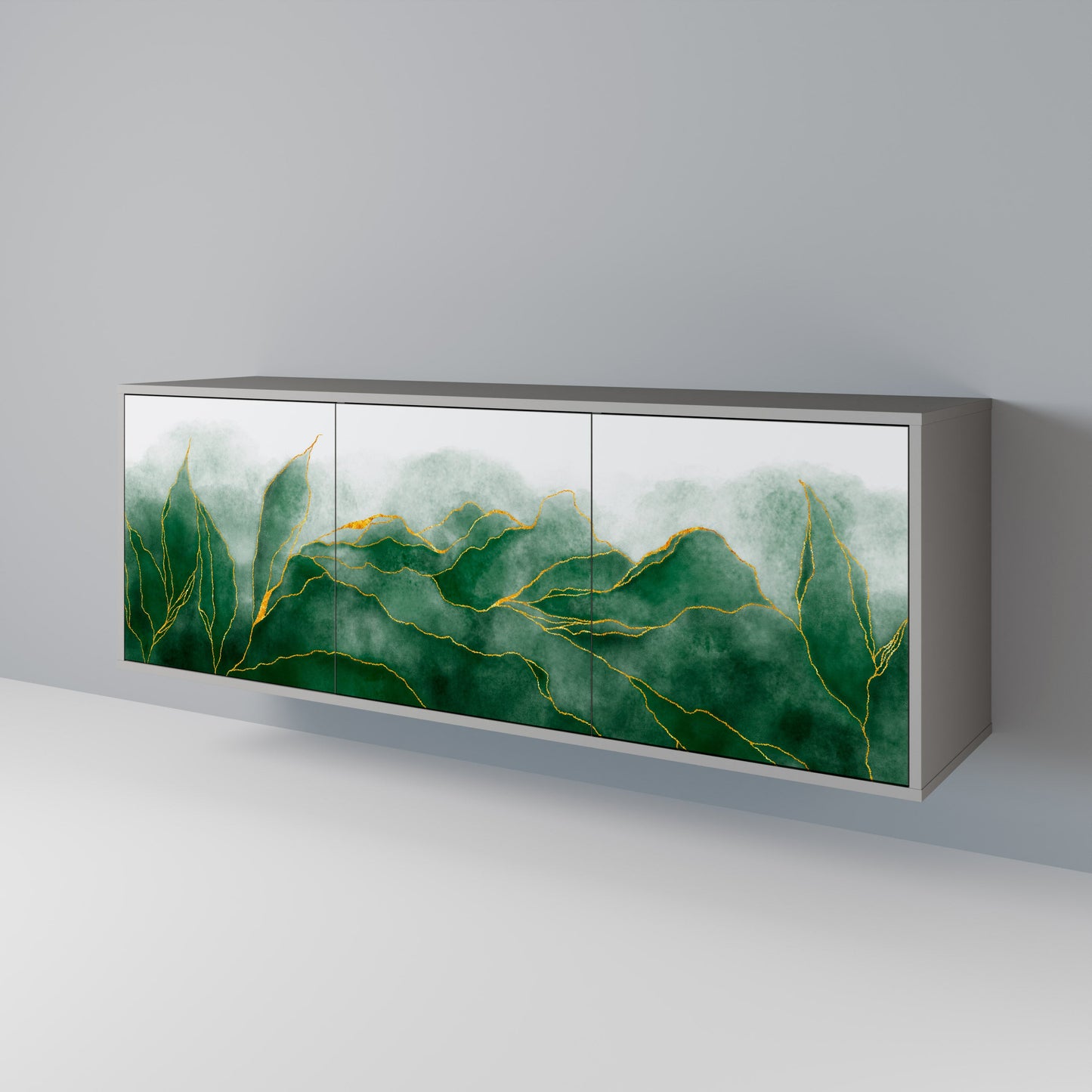 EXPENSIVE NATURE 3-Door Sideboard in Grey Finish