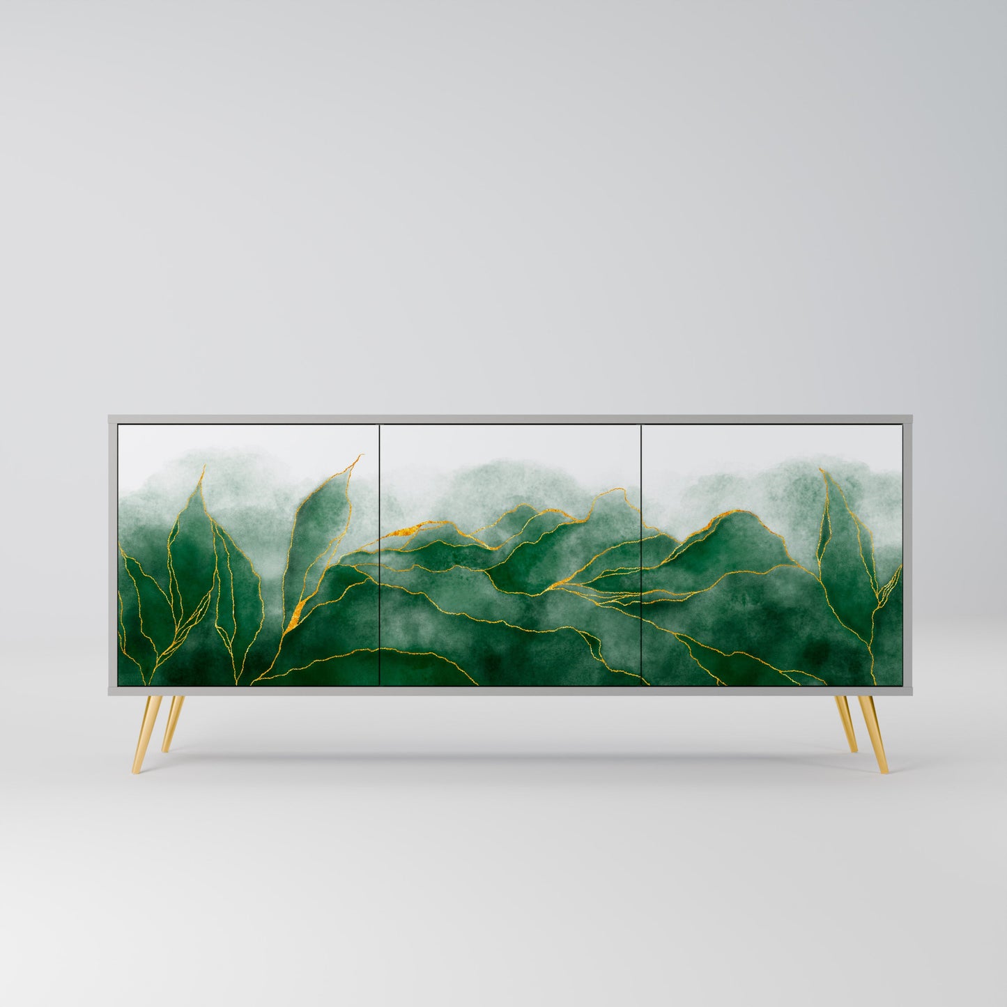 EXPENSIVE NATURE 3-Door Sideboard in Grey Finish
