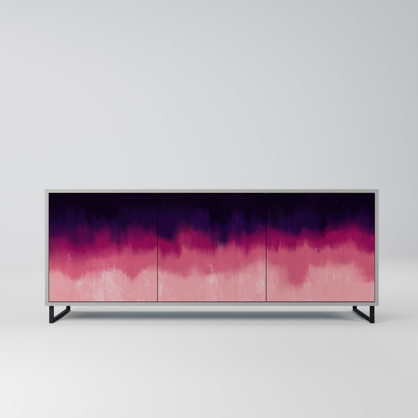 Credenza AURORA BOREALIS a 3 ante in finitura grigia