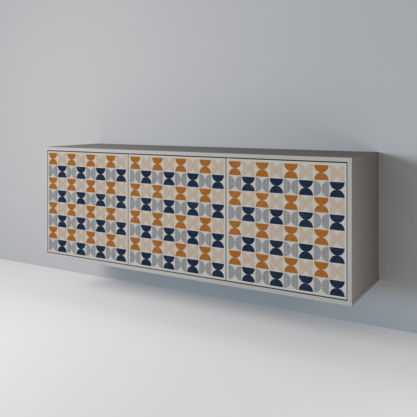 Credenza a 3 ante REFLECTION RANGE in finitura grigia