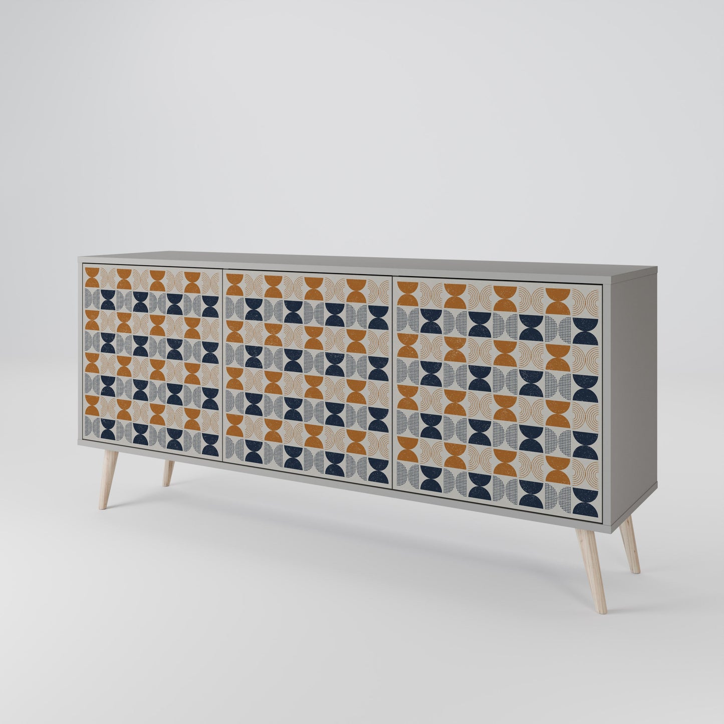 Credenza a 3 ante REFLECTION RANGE in finitura grigia