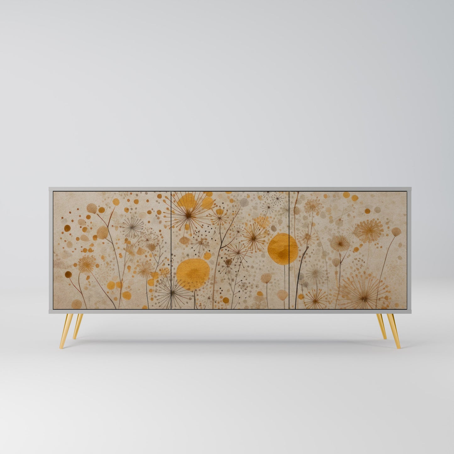 MORNING GLADE 3-Door Sideboard in Grey Finish