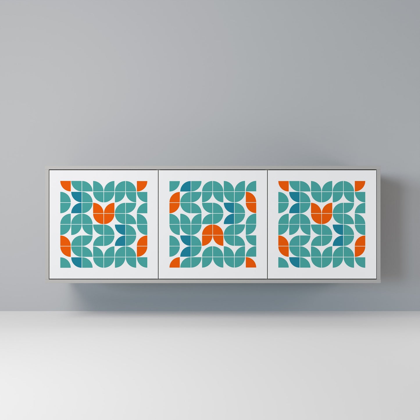 Credenza a 3 ante BE THE CHANGE in finitura grigia
