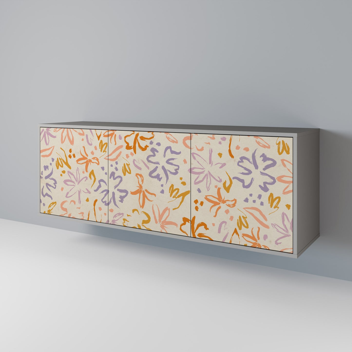 Credenza SPRING WHIMSY a 3 ante in finitura grigia