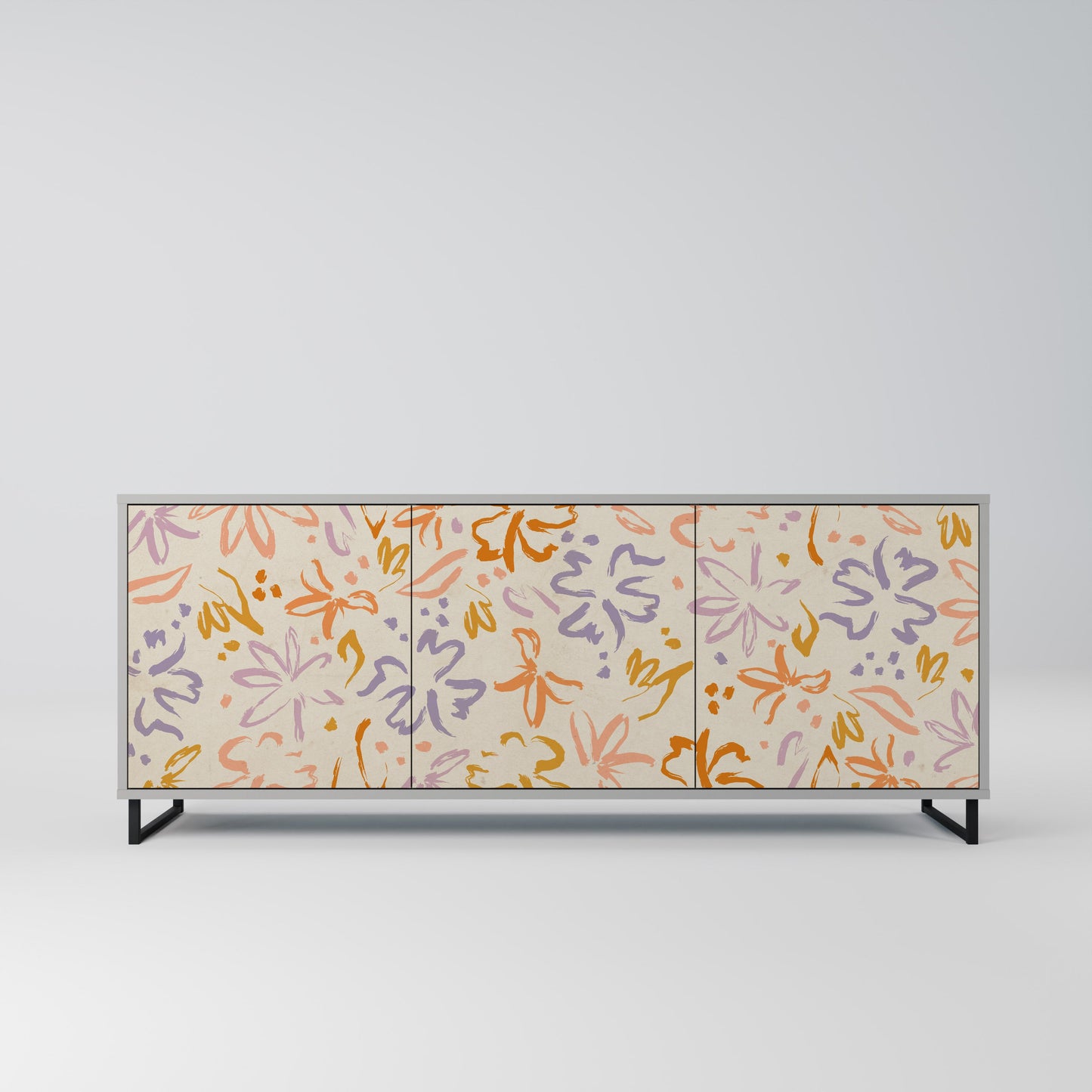 Credenza SPRING WHIMSY a 3 ante in finitura grigia