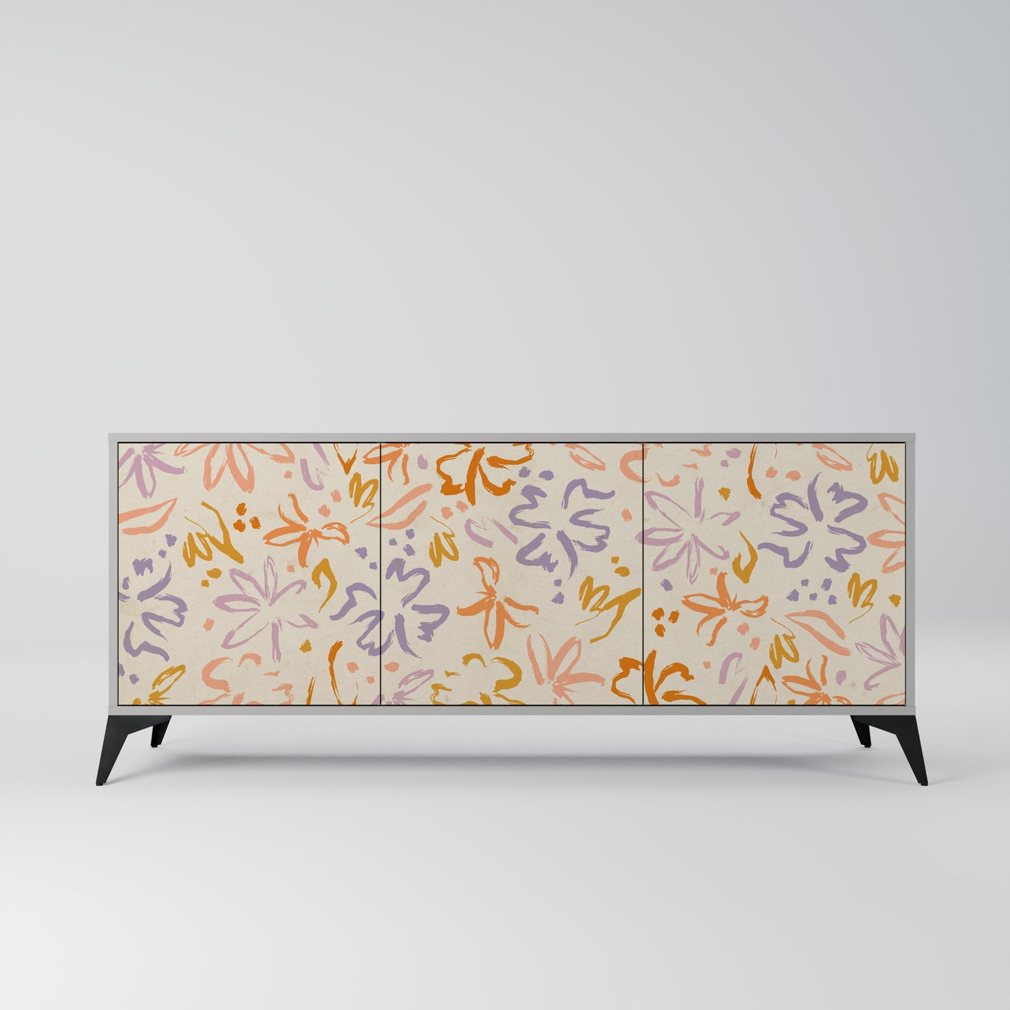 Credenza SPRING WHIMSY a 3 ante in finitura grigia