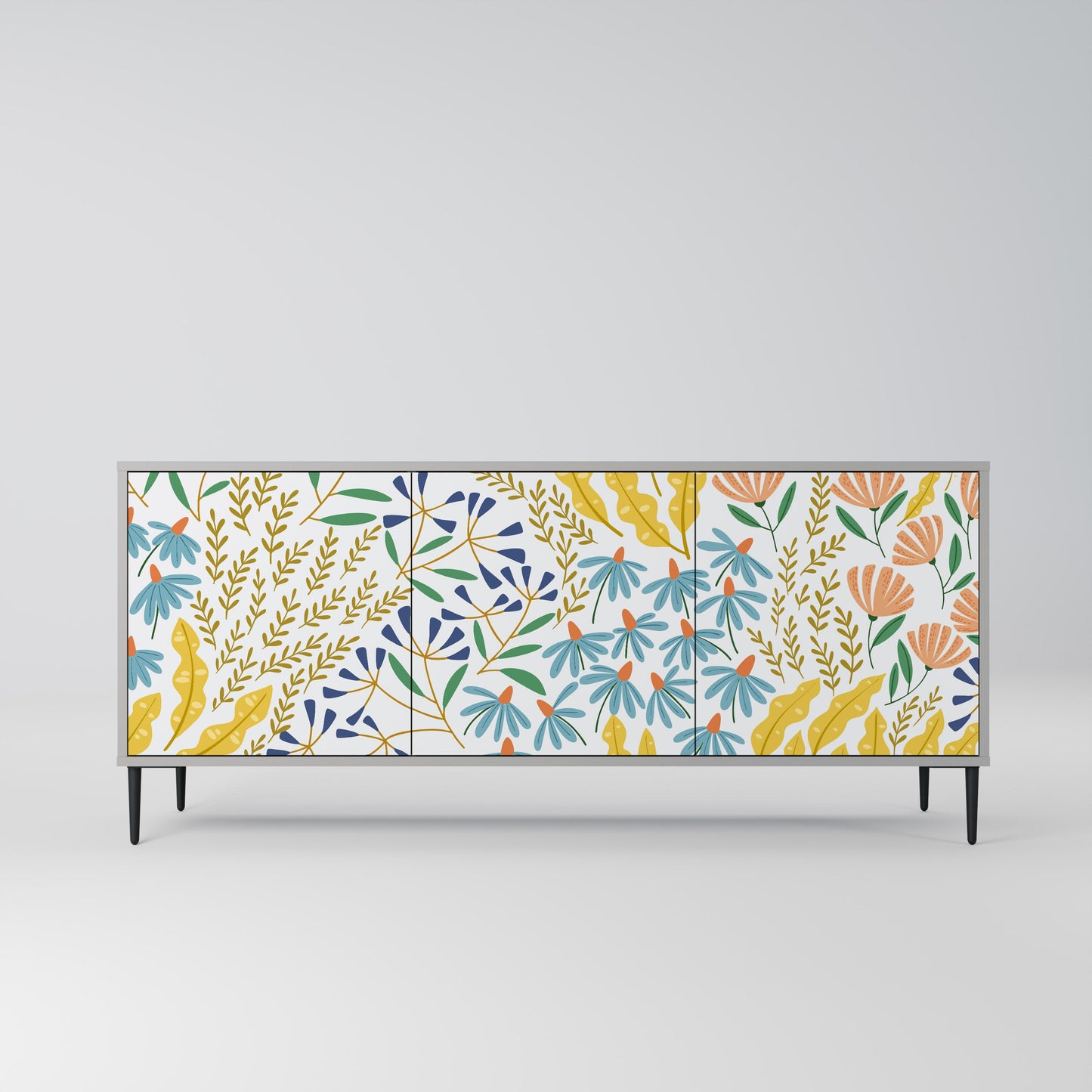 HELLO SPRING 3-Door Sideboard in Grey Finish