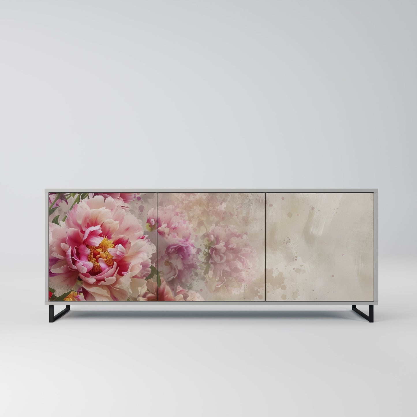Credenza a 3 ante PEONY WHISPER in finitura grigia