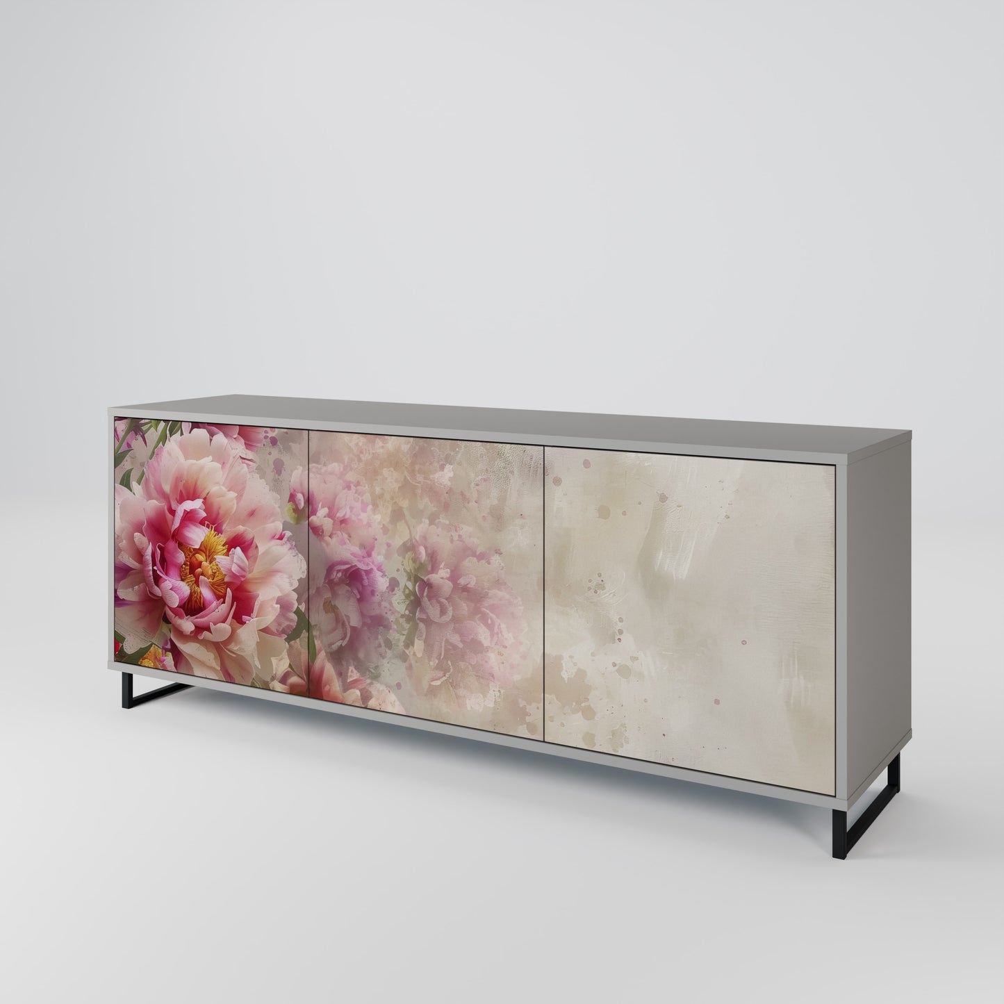 Credenza a 3 ante PEONY WHISPER in finitura grigia