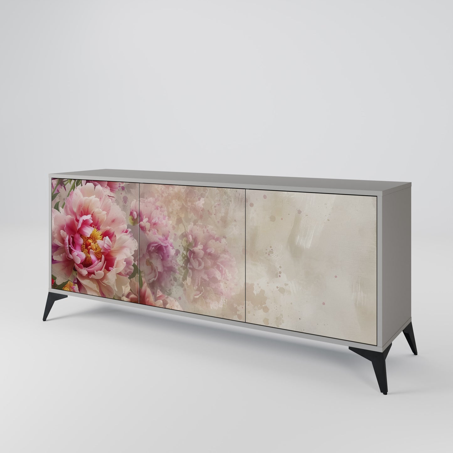 Credenza a 3 ante PEONY WHISPER in finitura grigia