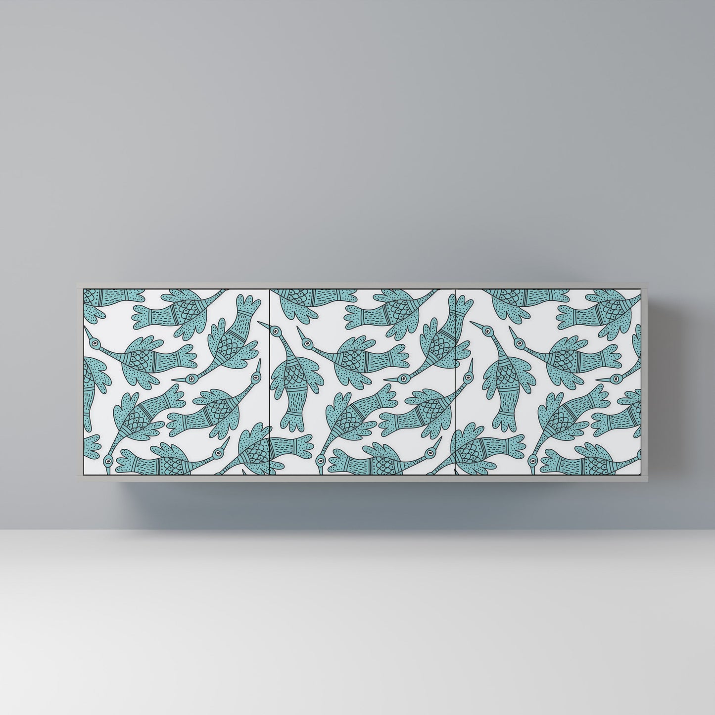 WATERSPOUT SONGIBIRD 3-Door Sideboard in Grey Finish