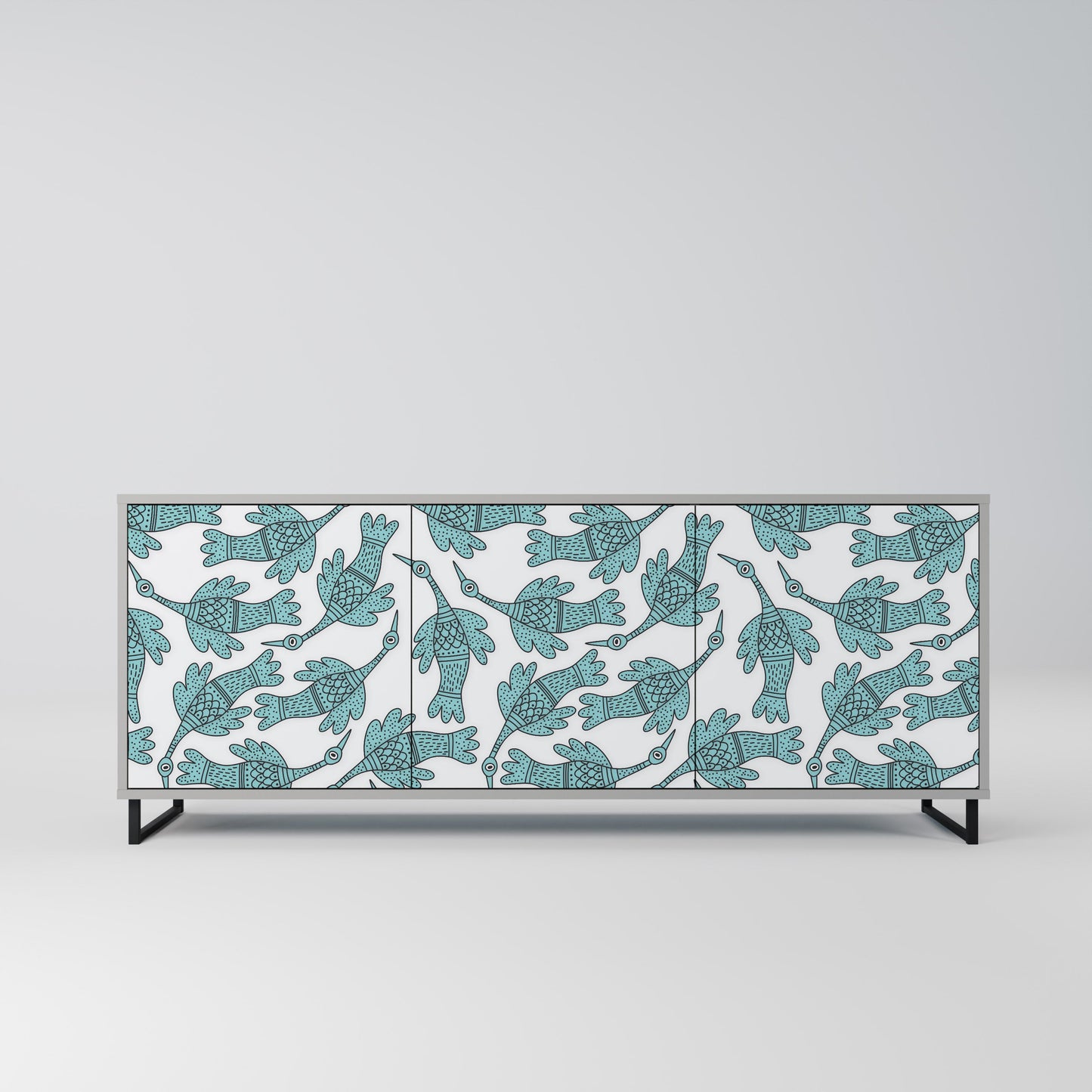 WATERSPOUT SONGIBIRD 3-Door Sideboard in Grey Finish