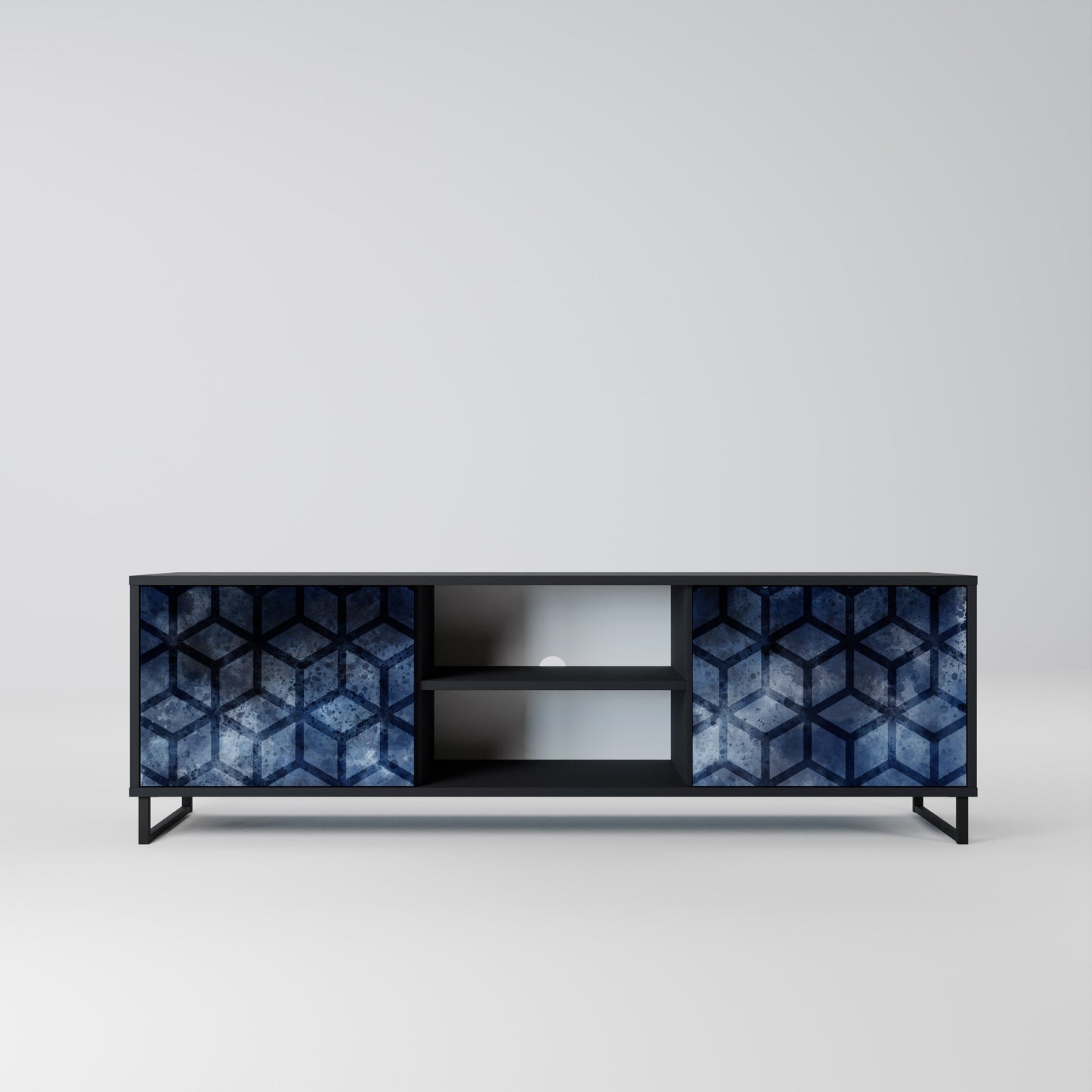 Mobile TV CUBIC MIST a 2 ante con finitura nera