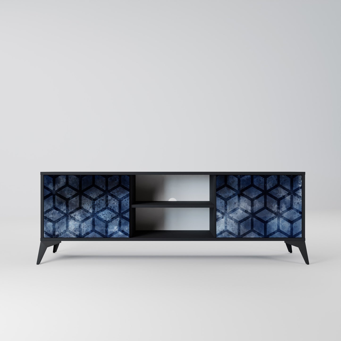 Mobile TV CUBIC MIST a 2 ante con finitura nera