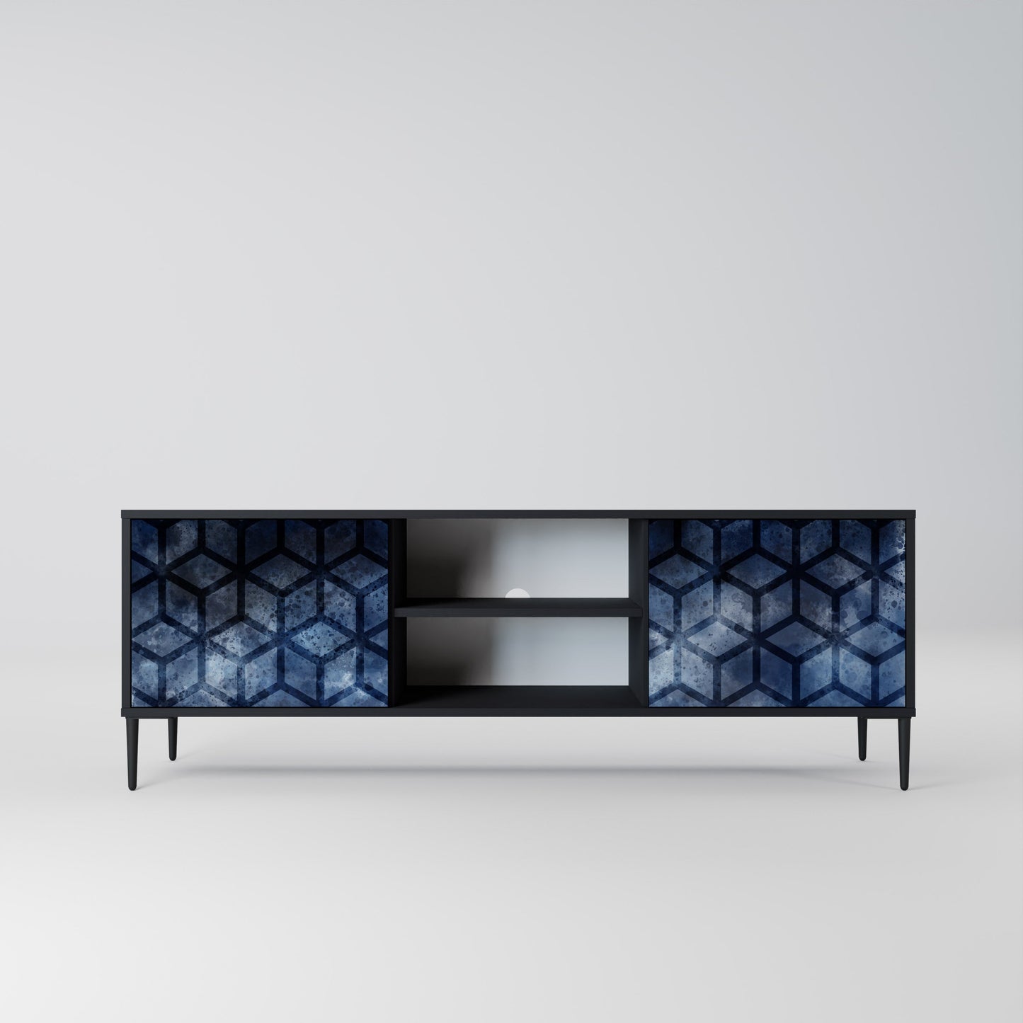 Mobile TV CUBIC MIST a 2 ante con finitura nera