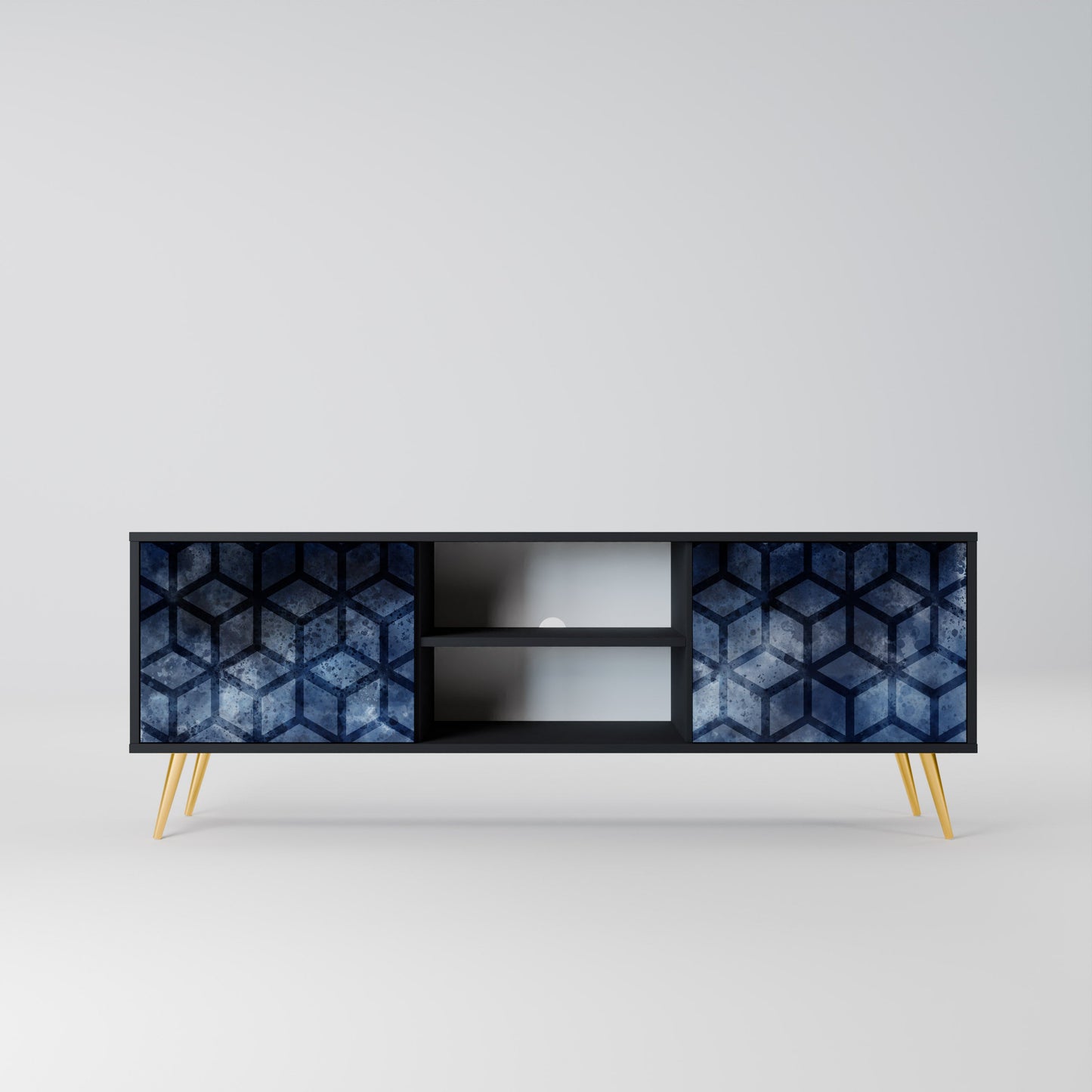 Mobile TV CUBIC MIST a 2 ante con finitura nera