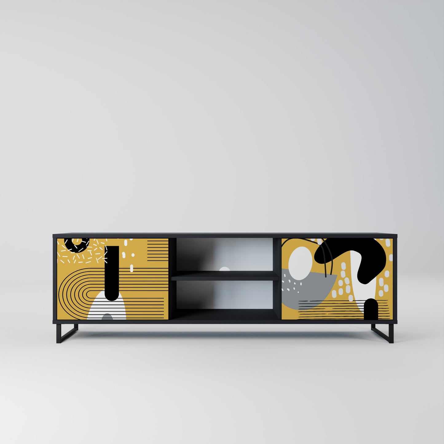 Mobile TV SHAPESHIFT SYMPHONY a 2 ante con finitura nera