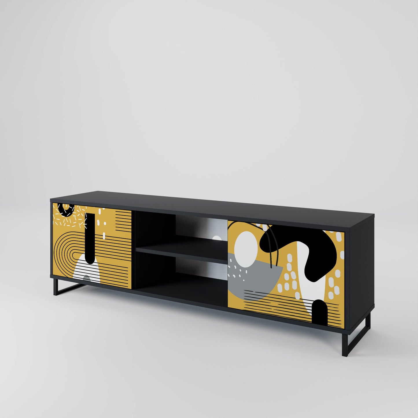 Mobile TV SHAPESHIFT SYMPHONY a 2 ante con finitura nera