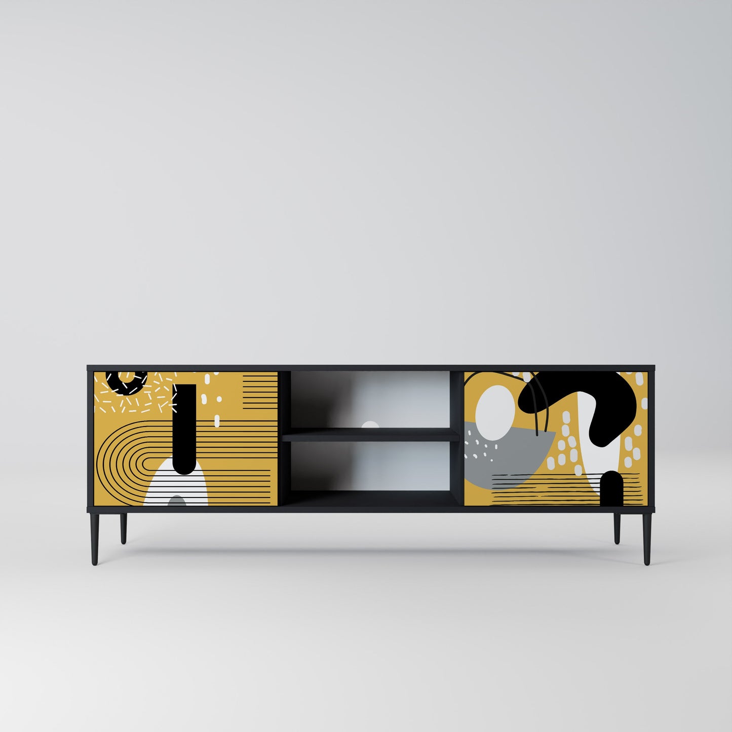 Mobile TV SHAPESHIFT SYMPHONY a 2 ante con finitura nera