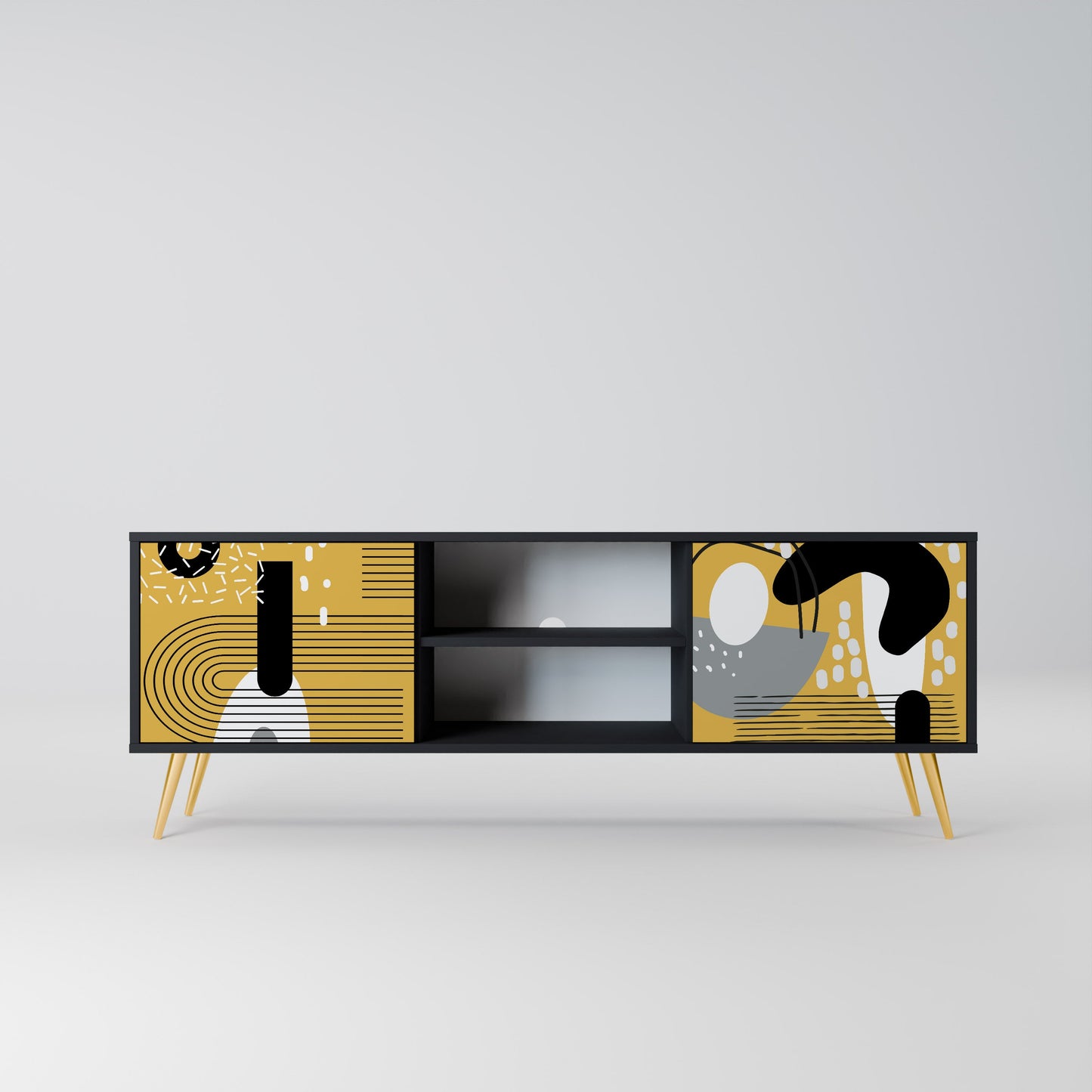 Mobile TV SHAPESHIFT SYMPHONY a 2 ante con finitura nera